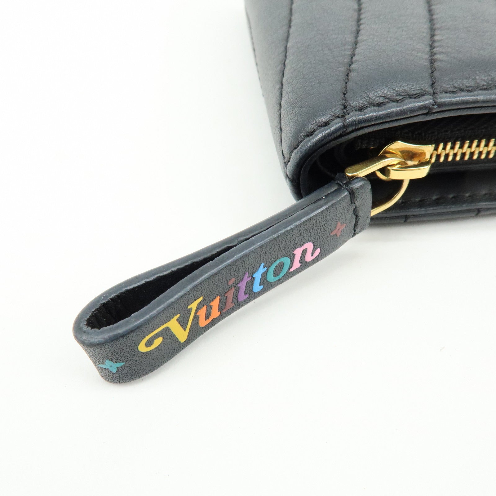 Louis Vuitton New Wave Leather Zippy Compact Wallet Noir M63789