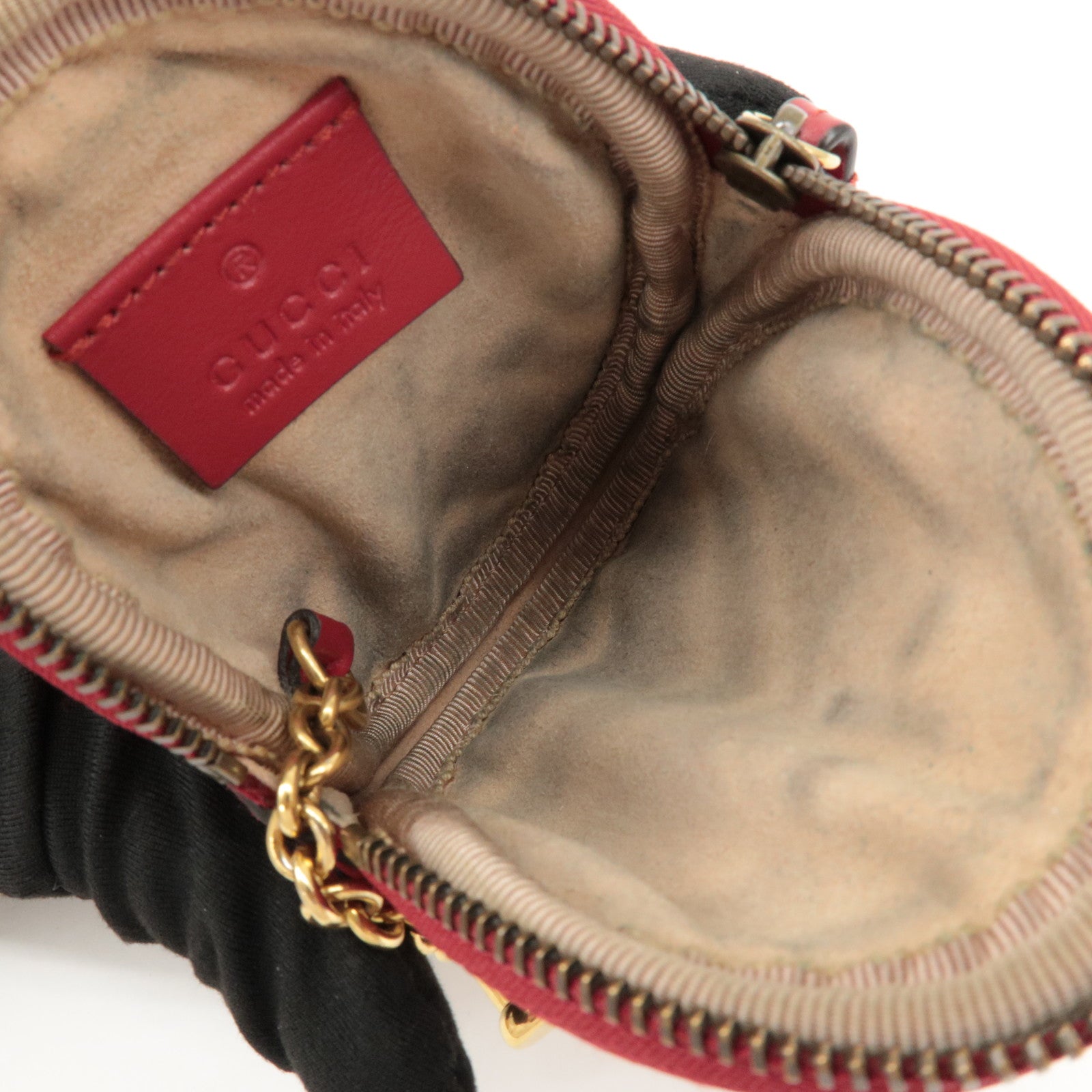 GUCCI GG Marmont Leather Round Coin Case Red 575160 Used