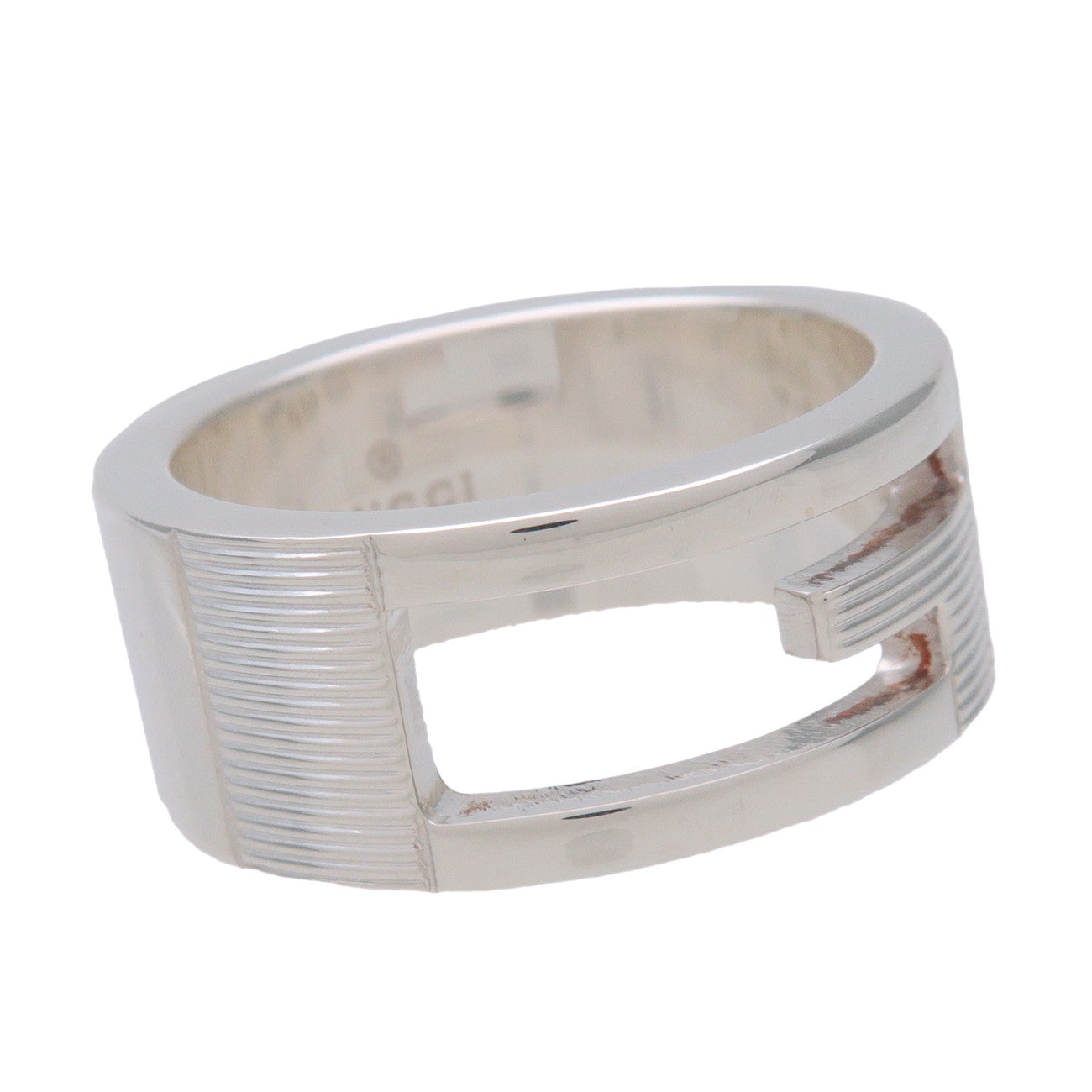 GUCCI Cut Out G Ring SV925 Silver #9 US4.5 EU48 HK9.5