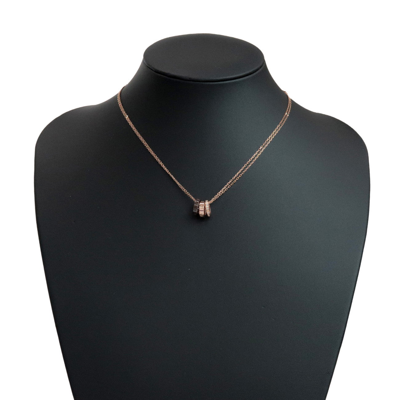 Cartier Love Three Hoop Diamond Necklace K18 750PG Ceramic B3046600