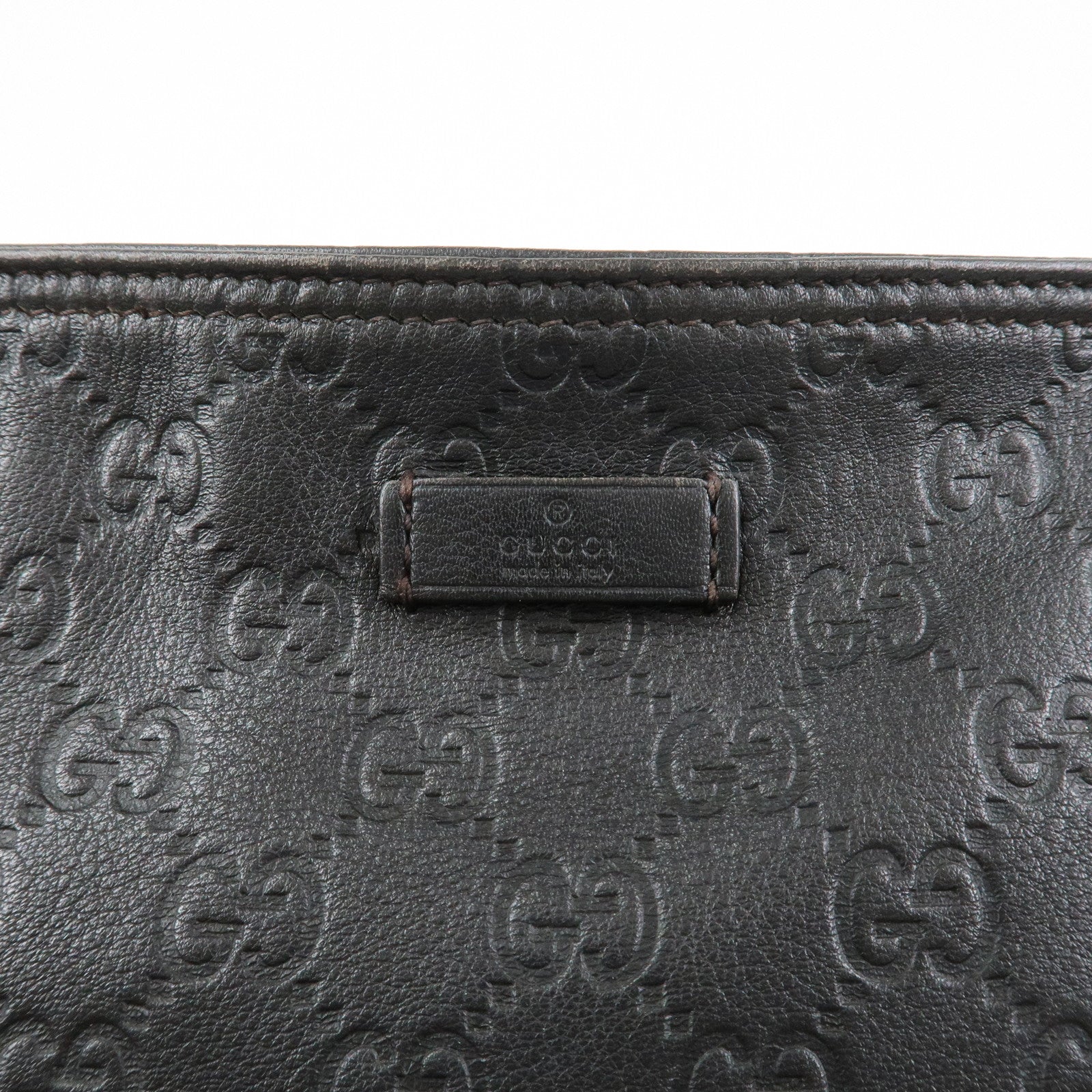 GUCCI Guccissima Leather Shoulder Bag Crossbody Bag Black 201446