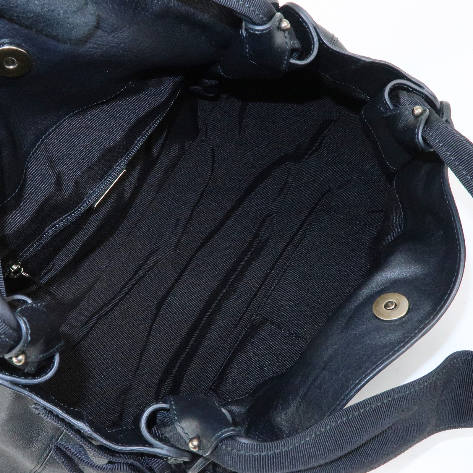 Ferragamo Vara Ribbon Leather Tote Bag Shoulder Bag Hand Bag Black