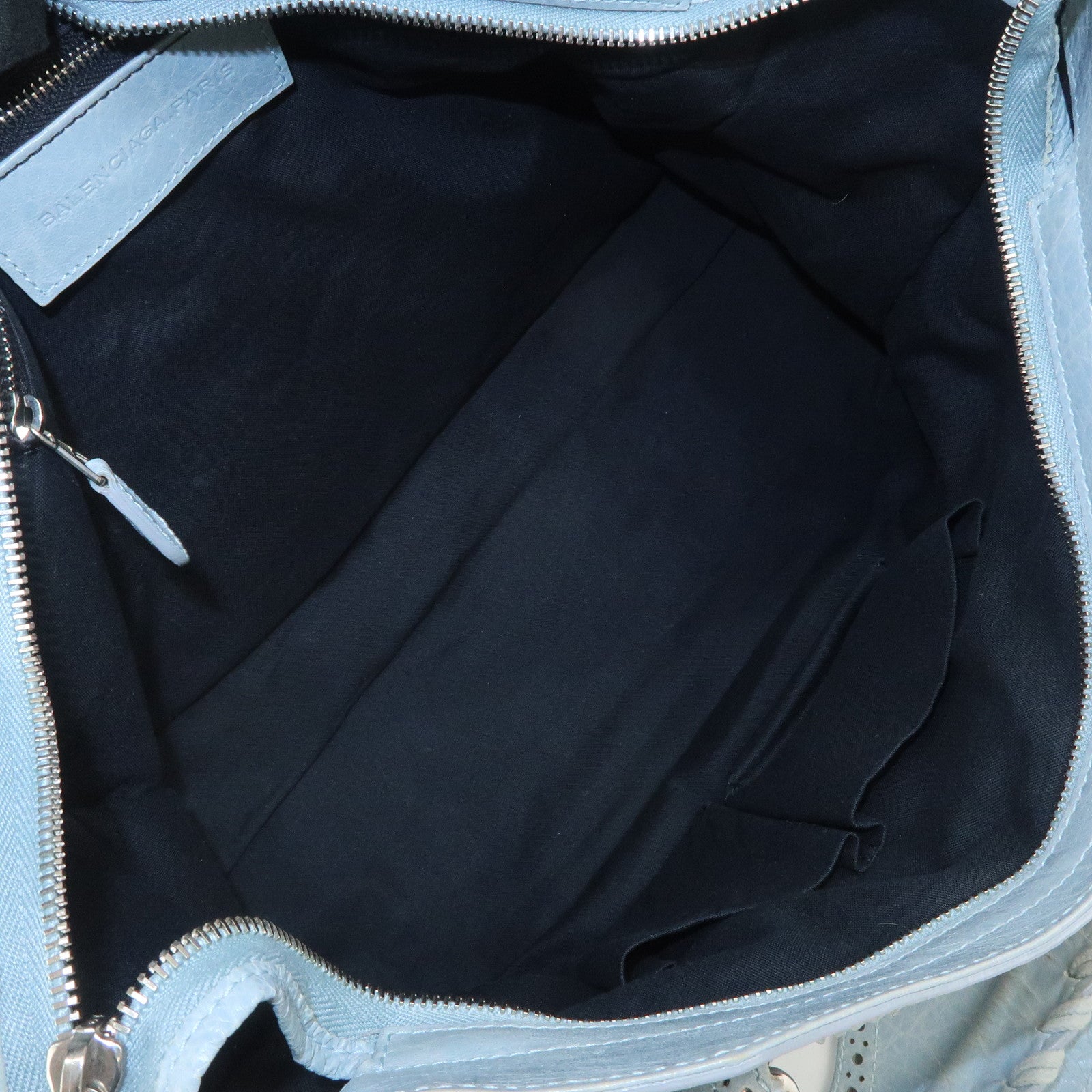 BALENCIAGA Giant City Leather 2Way Shoulder Bag Light Blue 258044