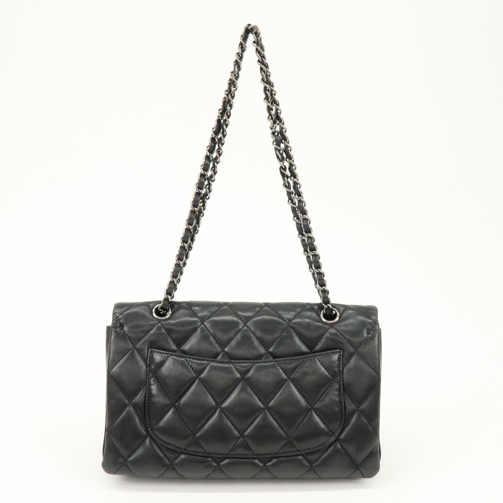 CHANEL Matelasse Lamb Skin Shoulder Bag Crossbody Bag Black