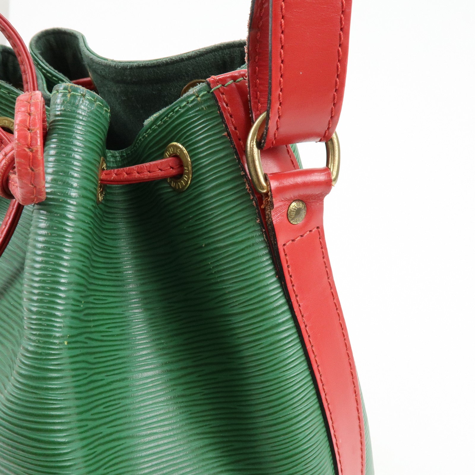 Louis Vuitton Epi Petit Noe Shoulder Bag Green Red M44147