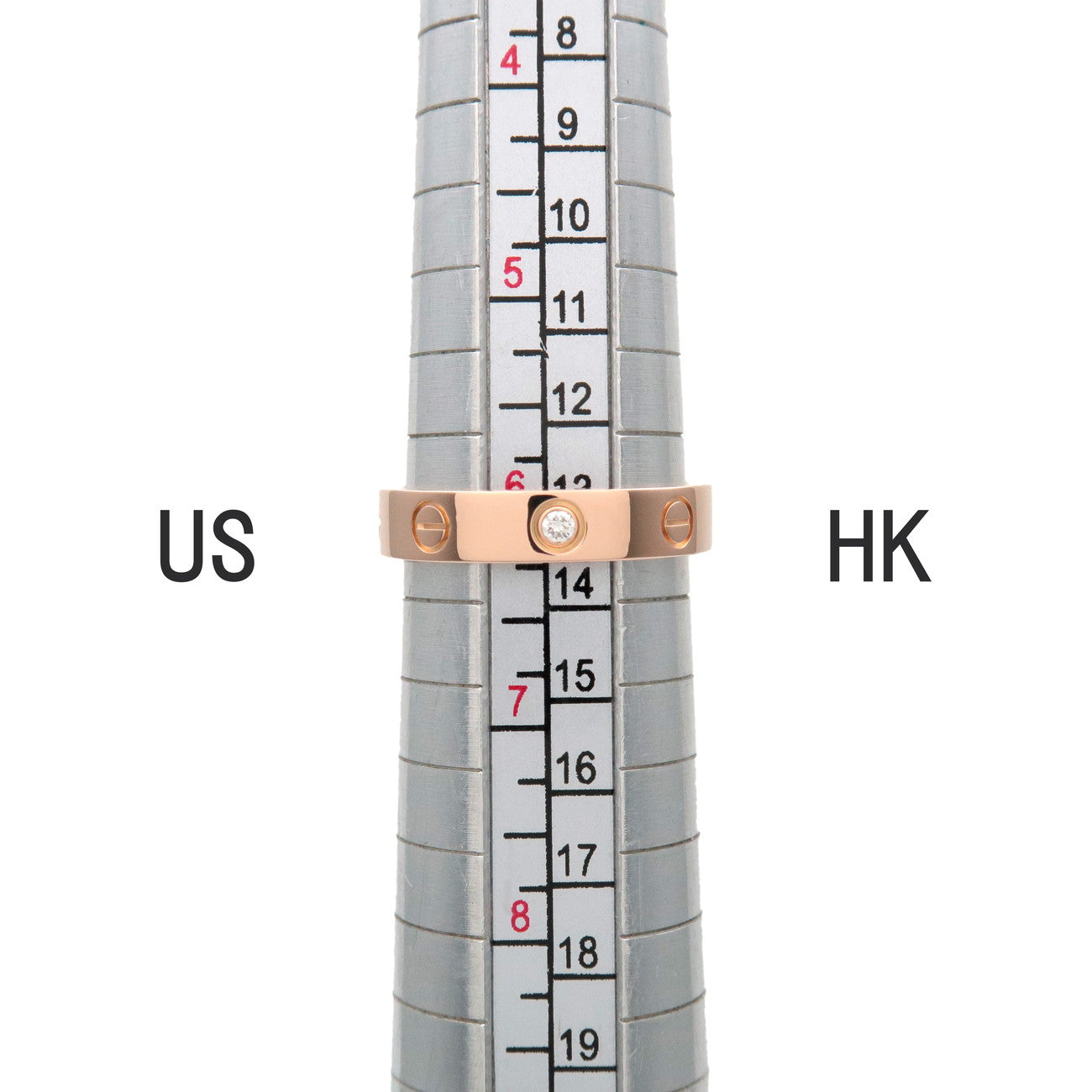 Cartier Mini Love 1P Diamond Ring K18 750PG Rose Gold #52 US6 EU52