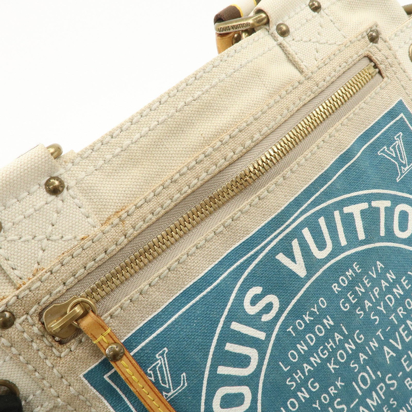 Louis Vuitton Cruise Line Globe Shopper MM Shoulder Bag M95114 Used