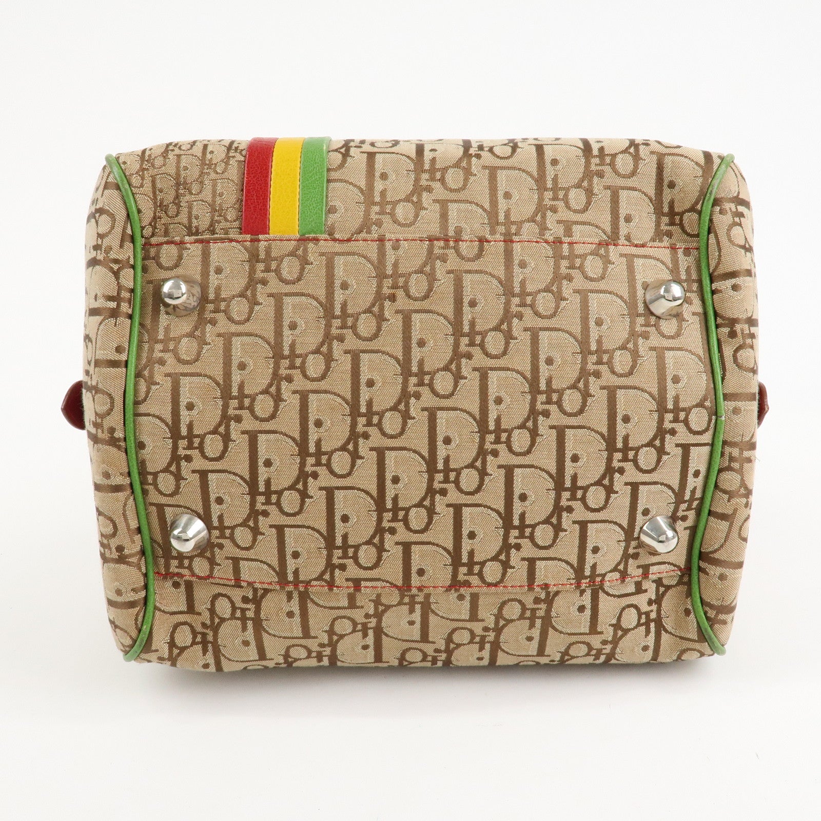 Christian Dior Rasta Trotter Canvas Boston Bag Beige 08RU0064 Used