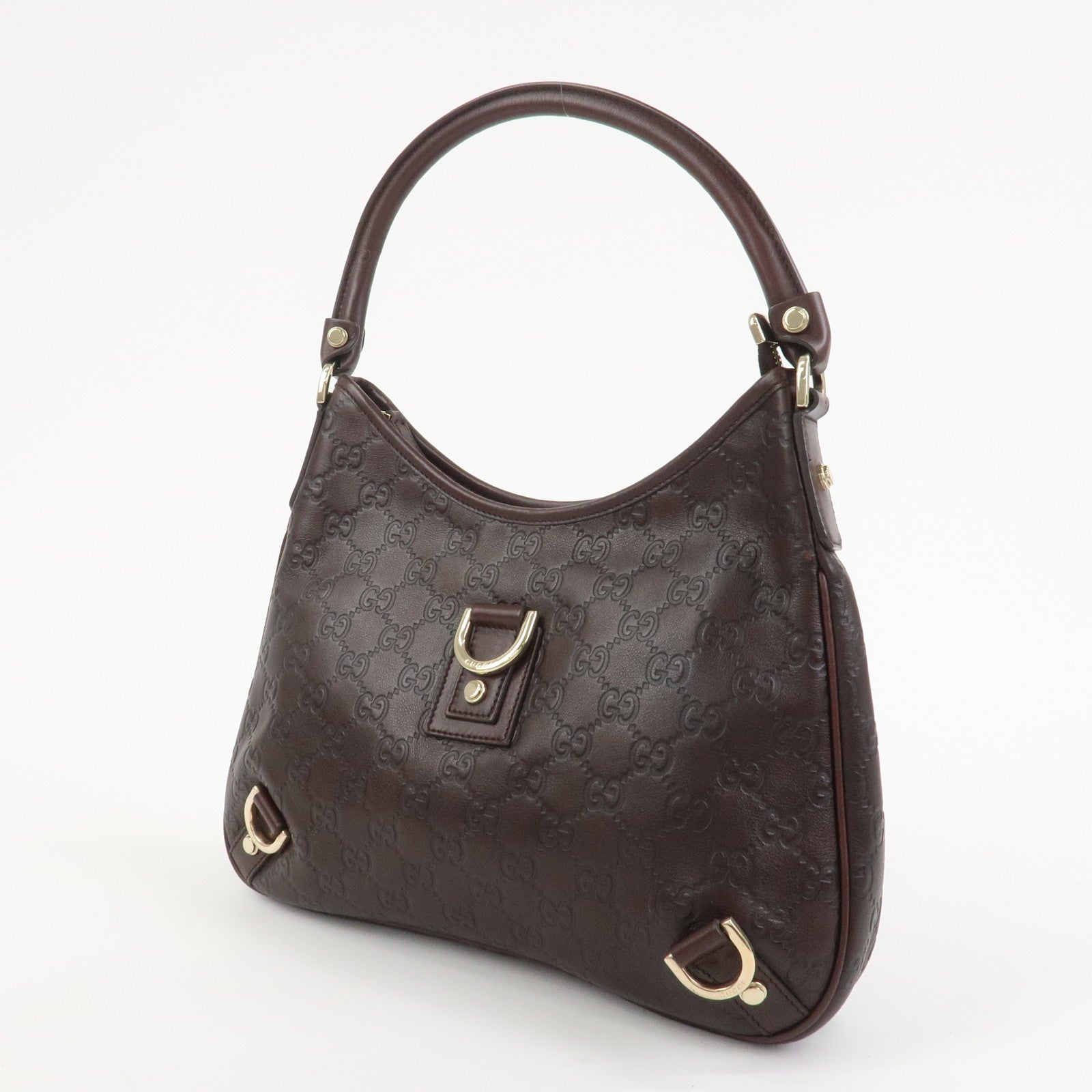 GUCCI Abbey Guccissima Leather Shoulder Bag Dark Brown 130738