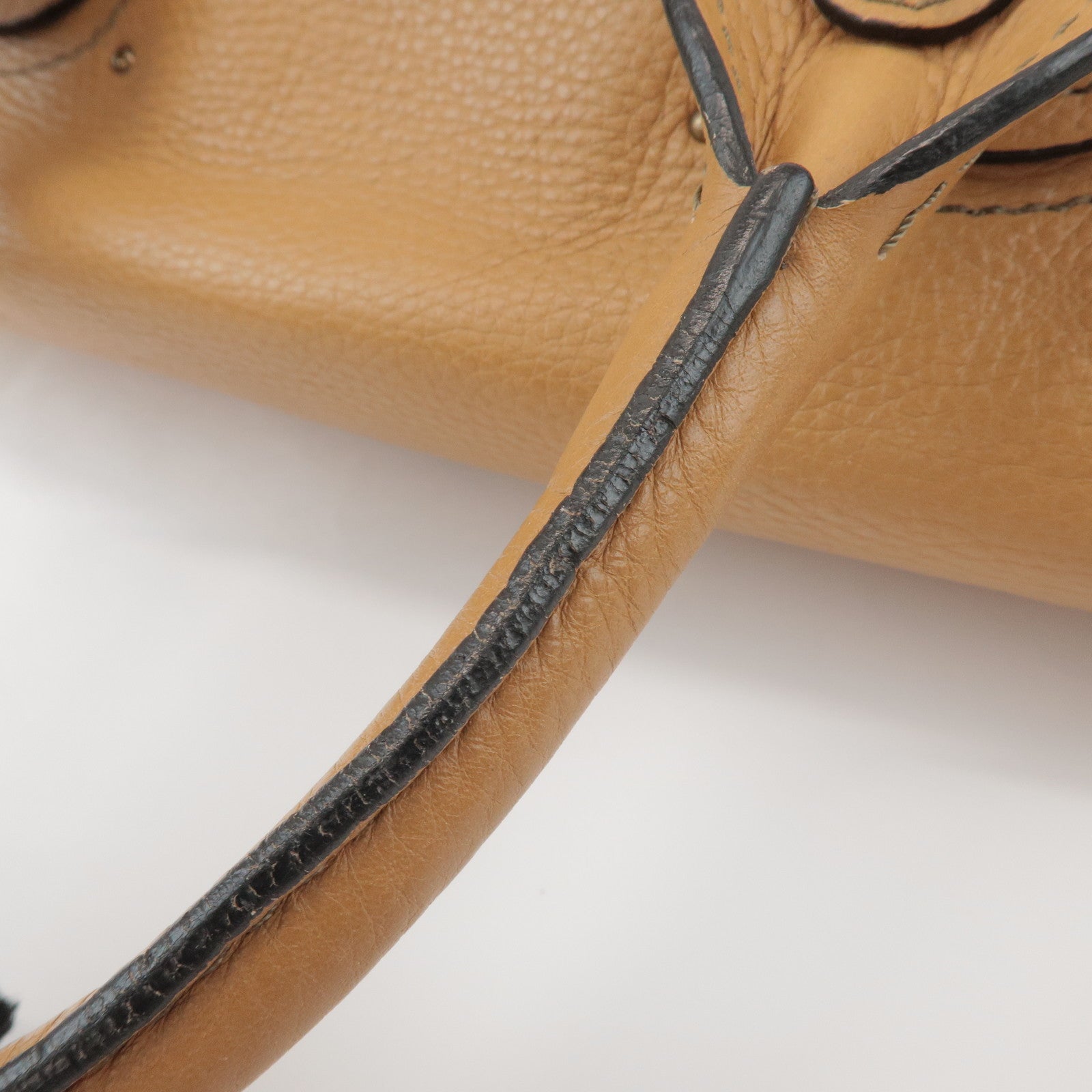 Chloe Paddington Leather Tote Bag Hand Bag Beige Brown