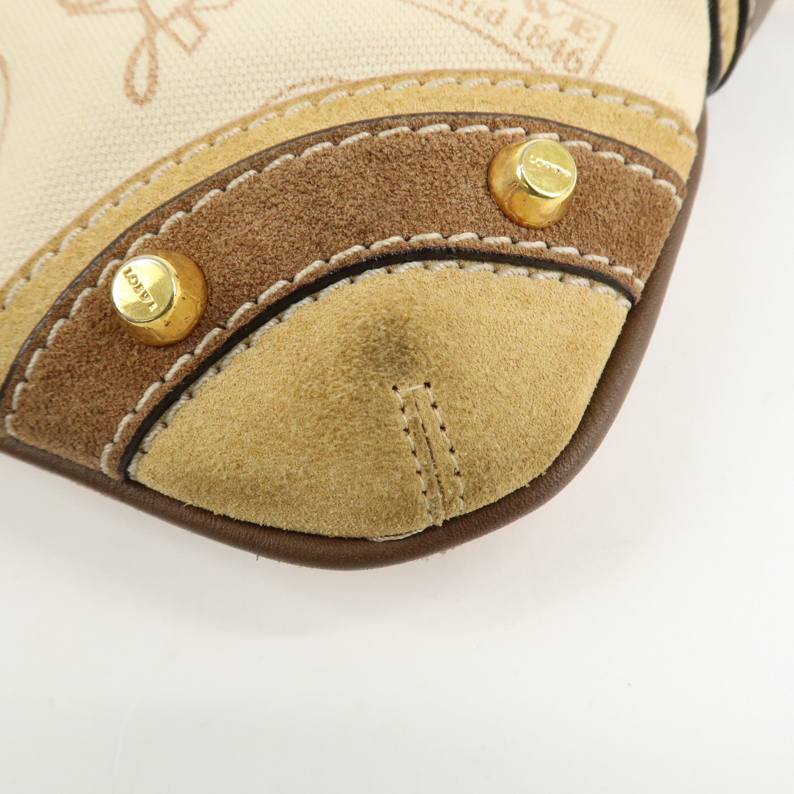 LOEWE Anagram Canvas Suede Leather Shoulder Bag 160th Anniverssary Used