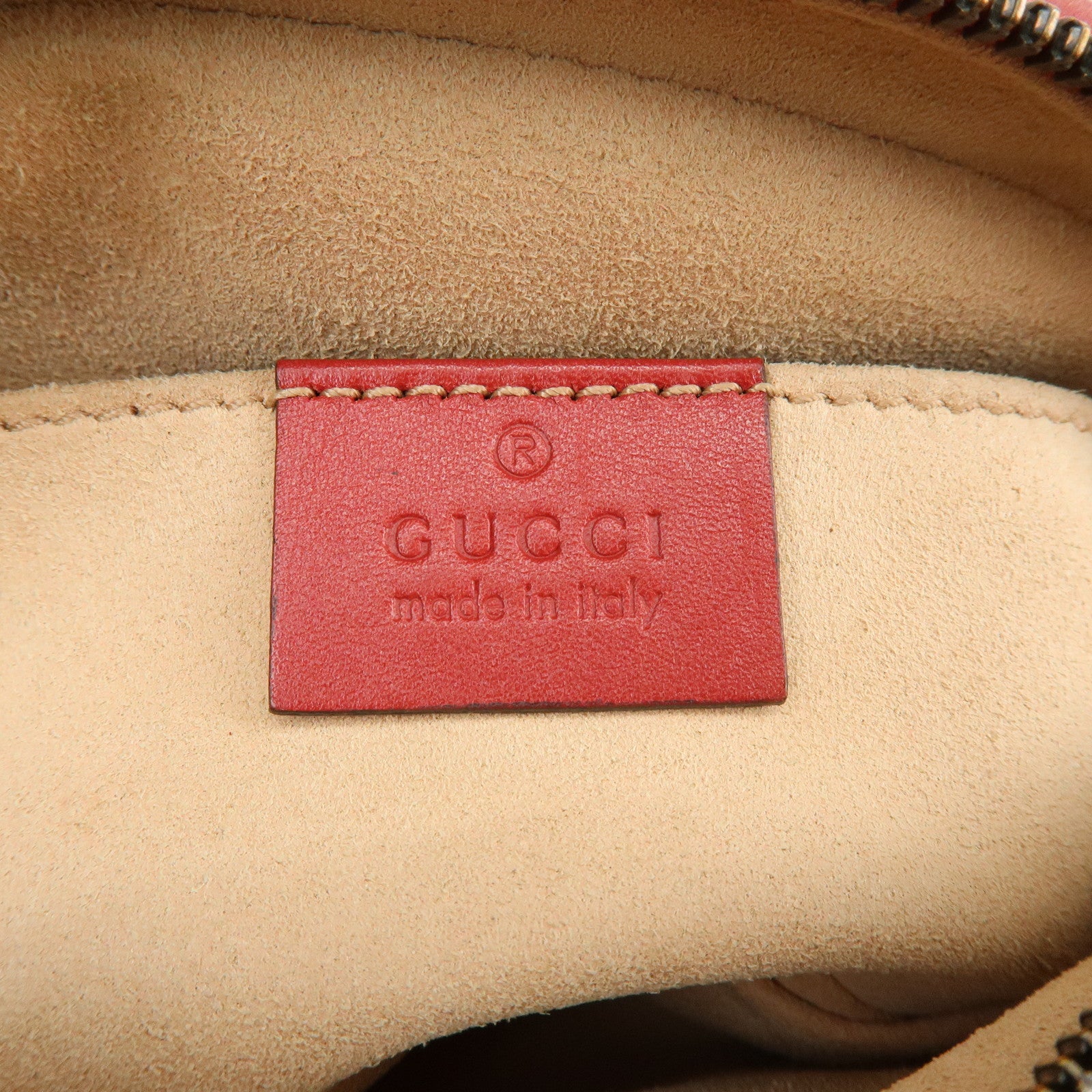 GUCCI GG Marmont Leather Waist Pouch Body Bag Red 476434