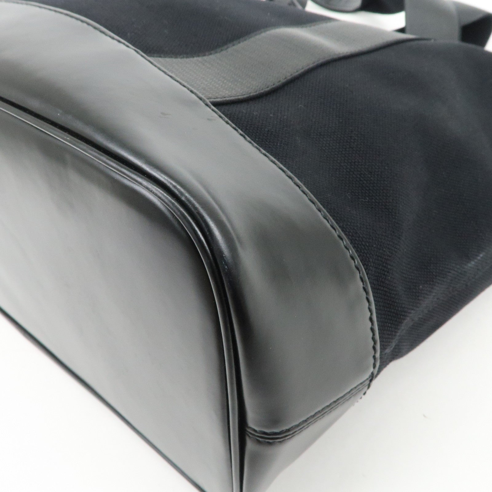 BALENCIAGA NAVY CABAS Canvas Tote Bag Shoulder Bag Black 374767