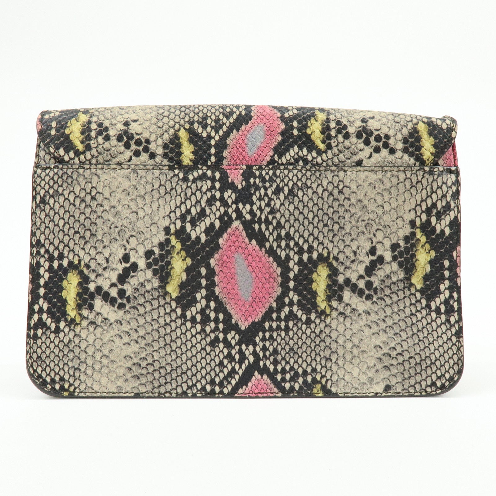 FURLA Metropolis Embossed Leather Chain Shoulder Bag Beige Pink