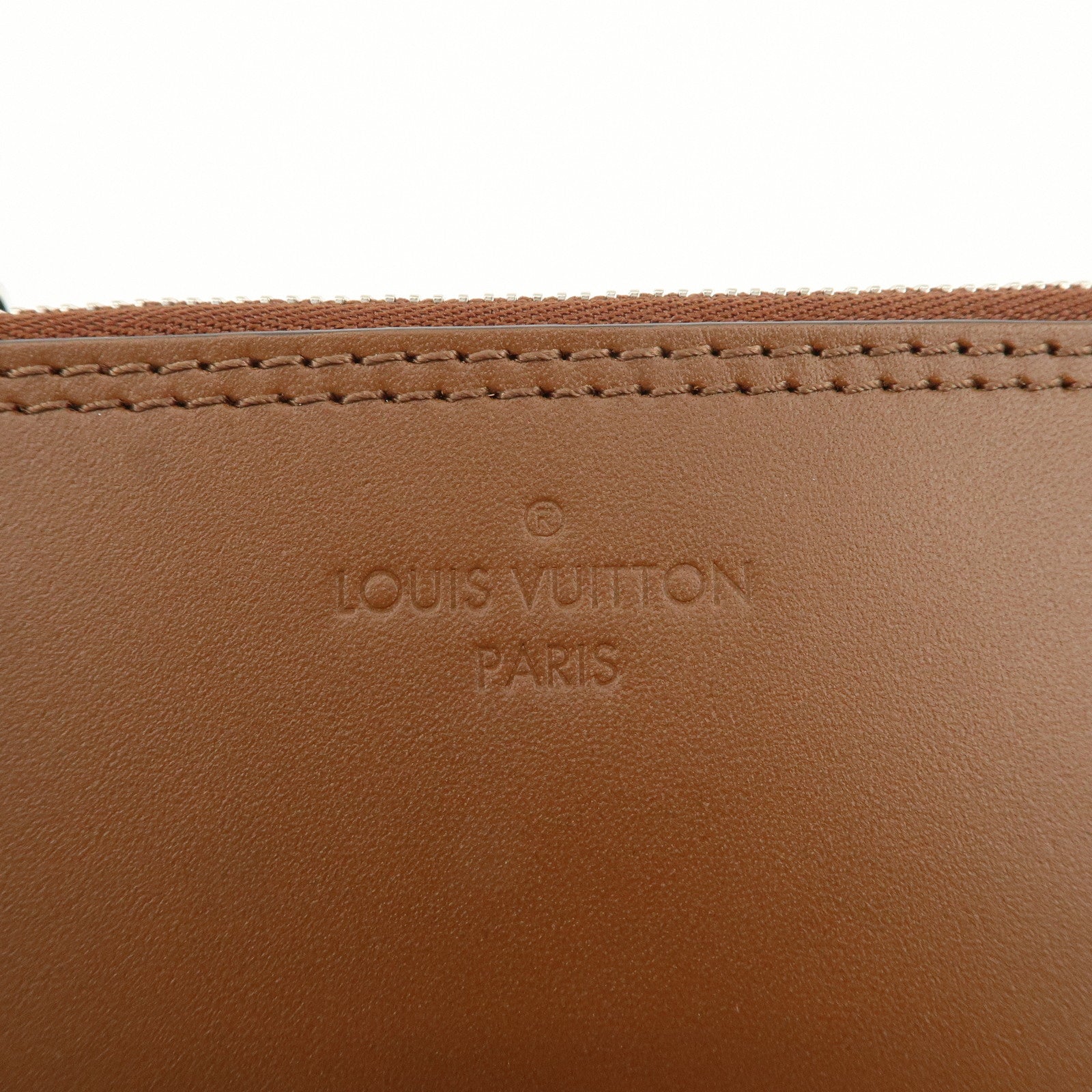 Louis Vuitton Mahina Leather Pouch for Hina PM Brown Used