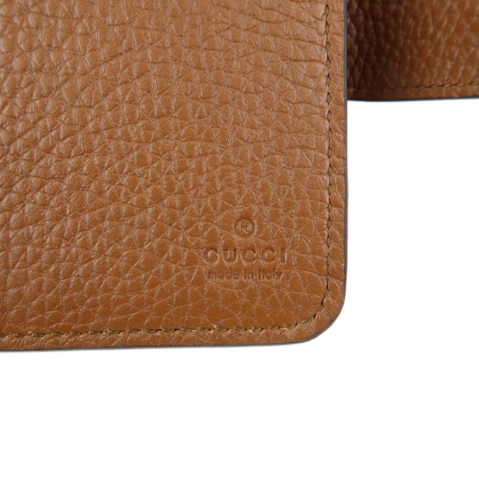 GUCCI Bamboo Leather Zippy Compact Wallet Brown 739498