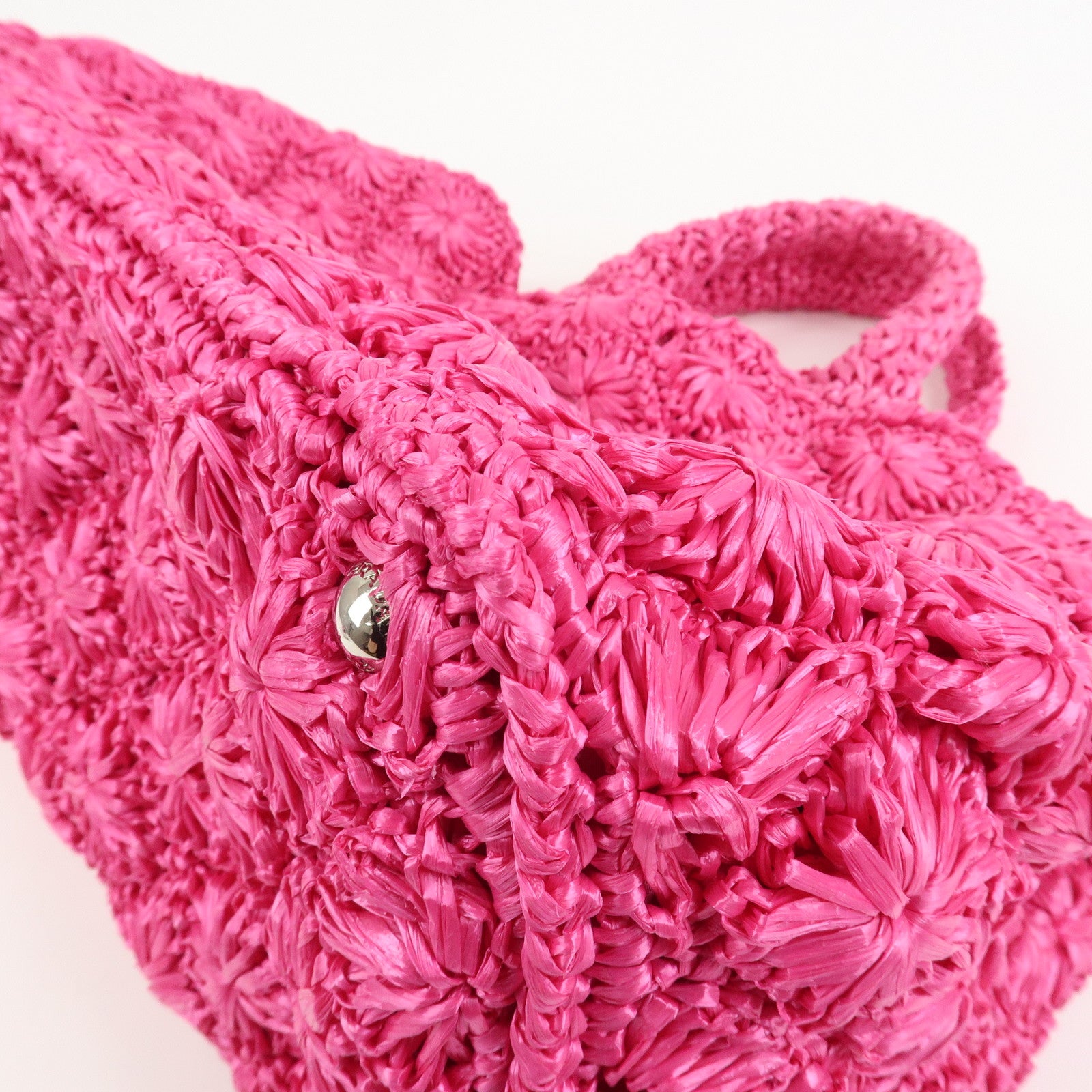 PRADA Canapa Raffia 2Way Bag Hand Bag Shoulder Bag Pink BN2888