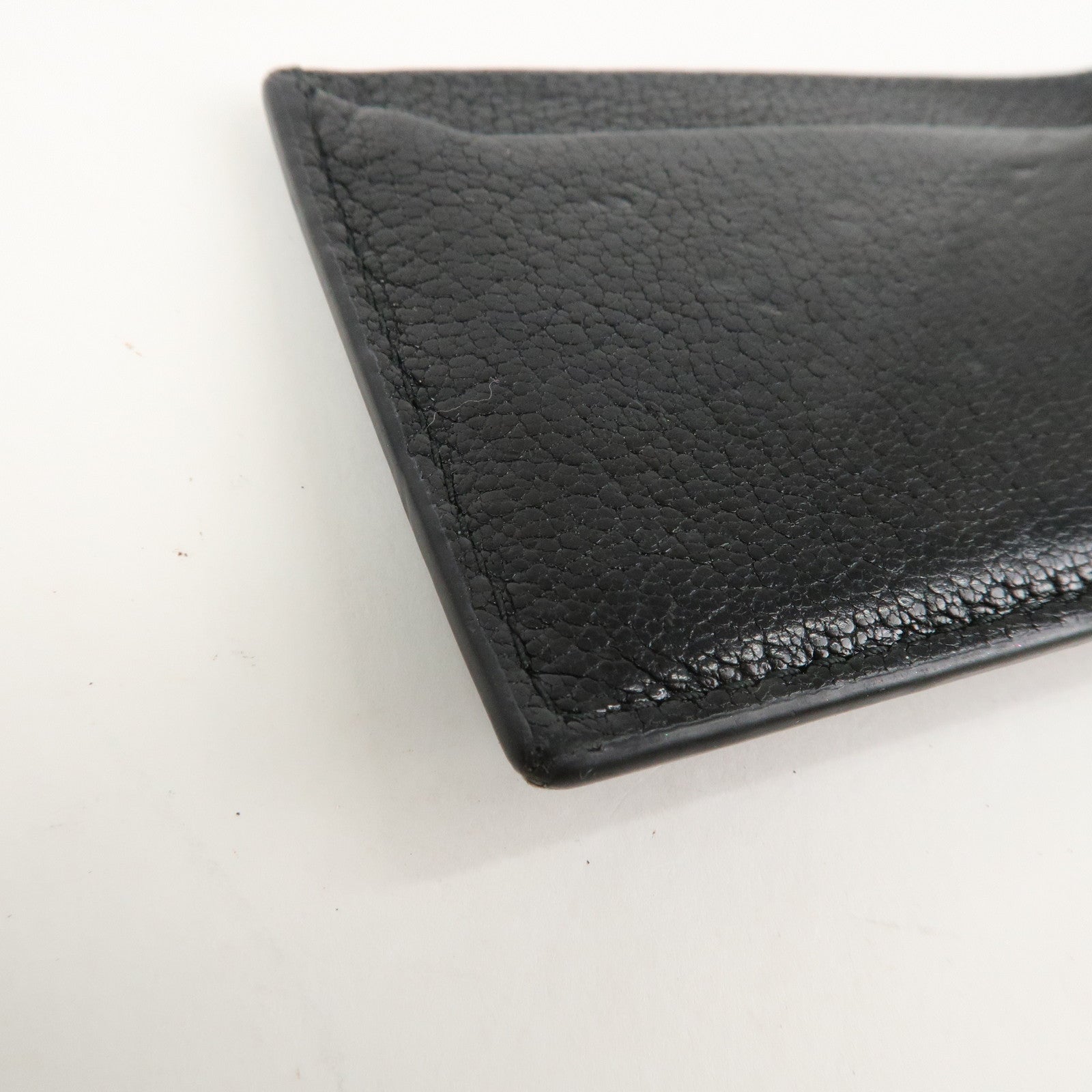 MIU MIU Leather Ribbon Card Case Black Gold Hardware 5MC208 Used