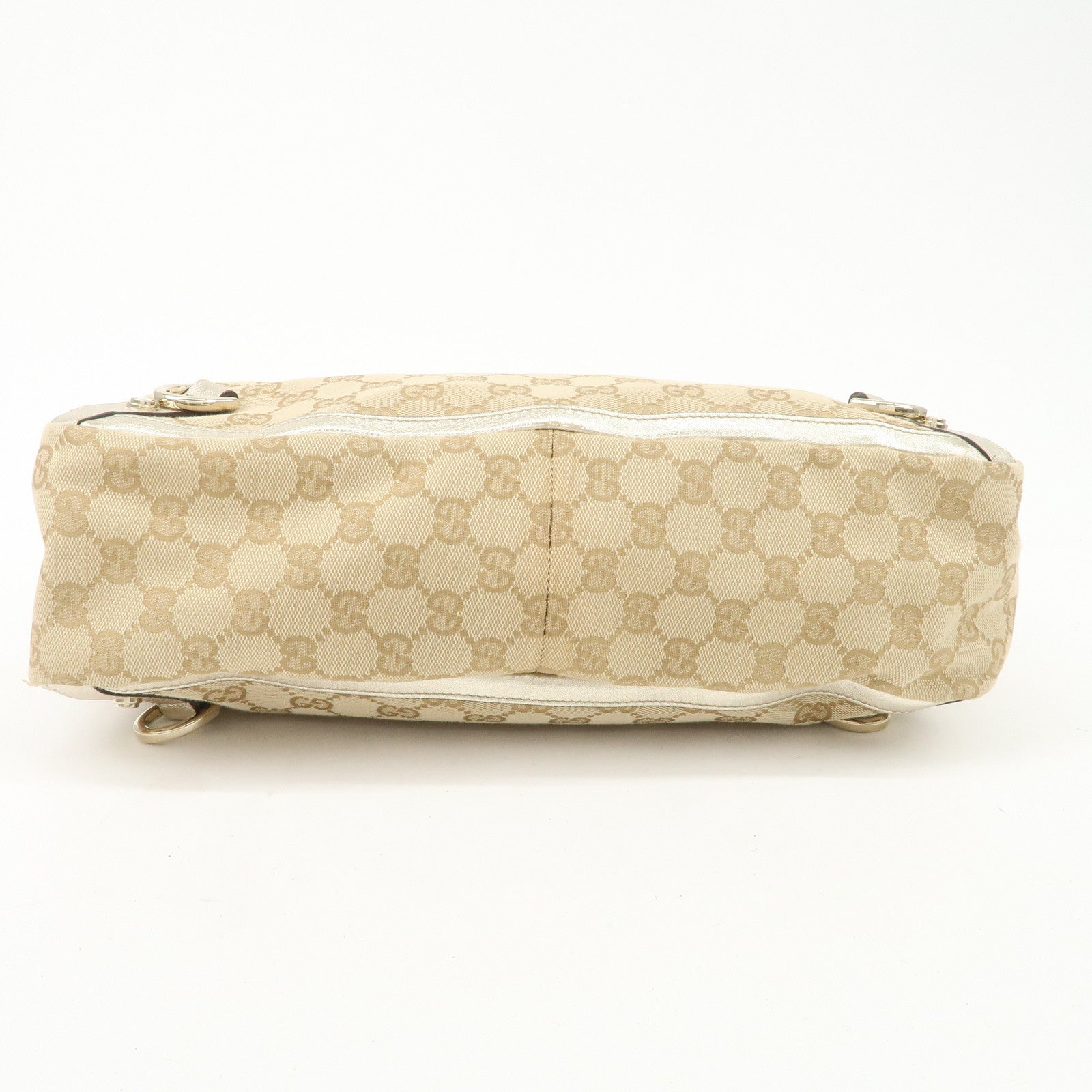 GUCCI Abbey GG Canvas Tote Bag Hand Bag Beige Gold 17004