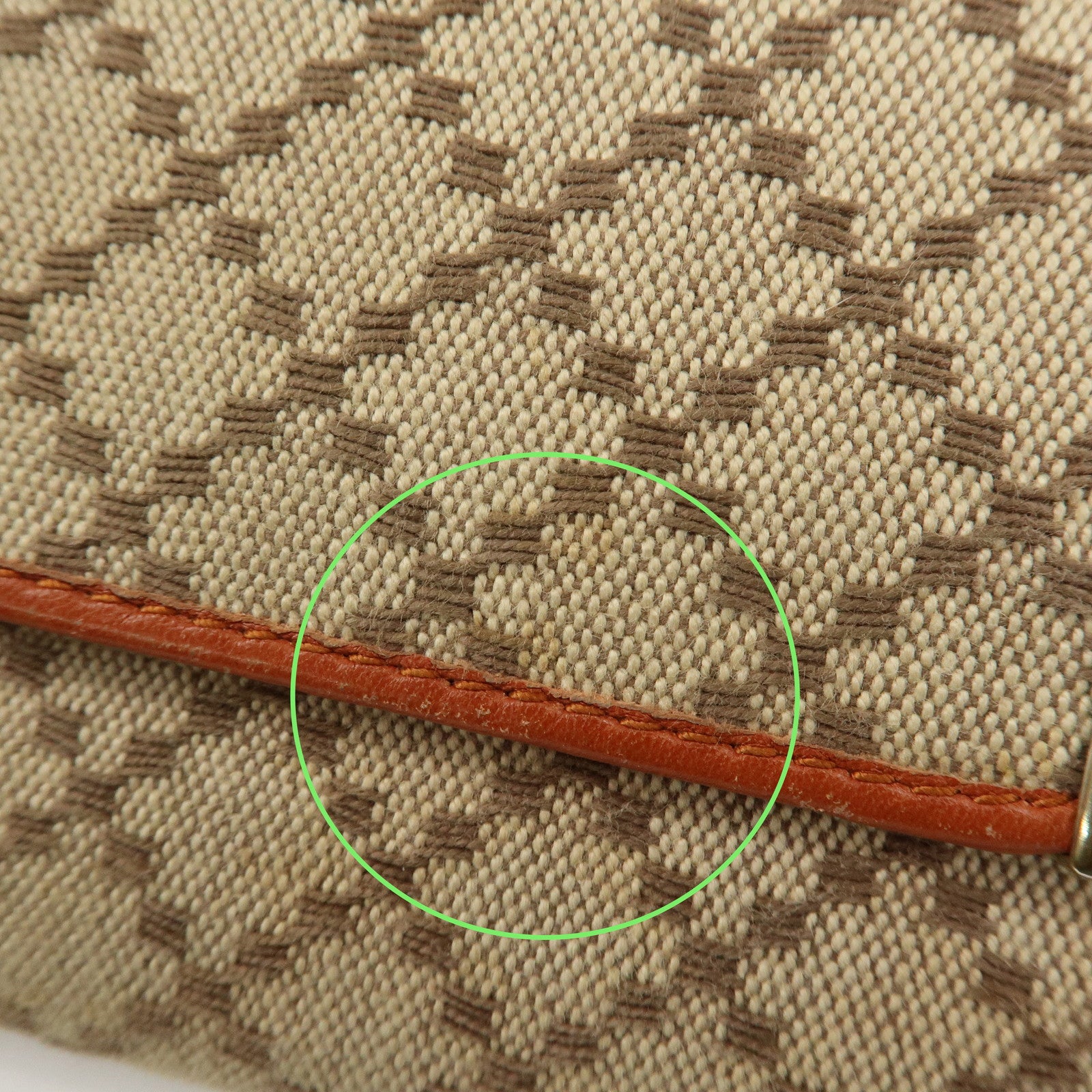 GUCCI Diamante Canvas Chain Strap Long Wallet Hand Bag Beige 269541 Used