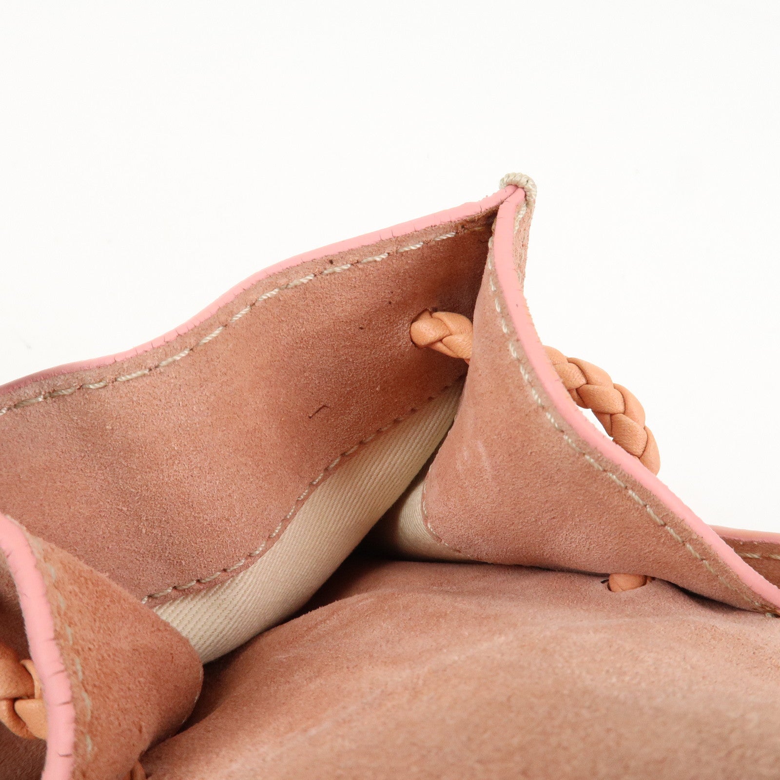 LOEWE Suede Leather Shopper Tote Bag Shoulder Bag Pink