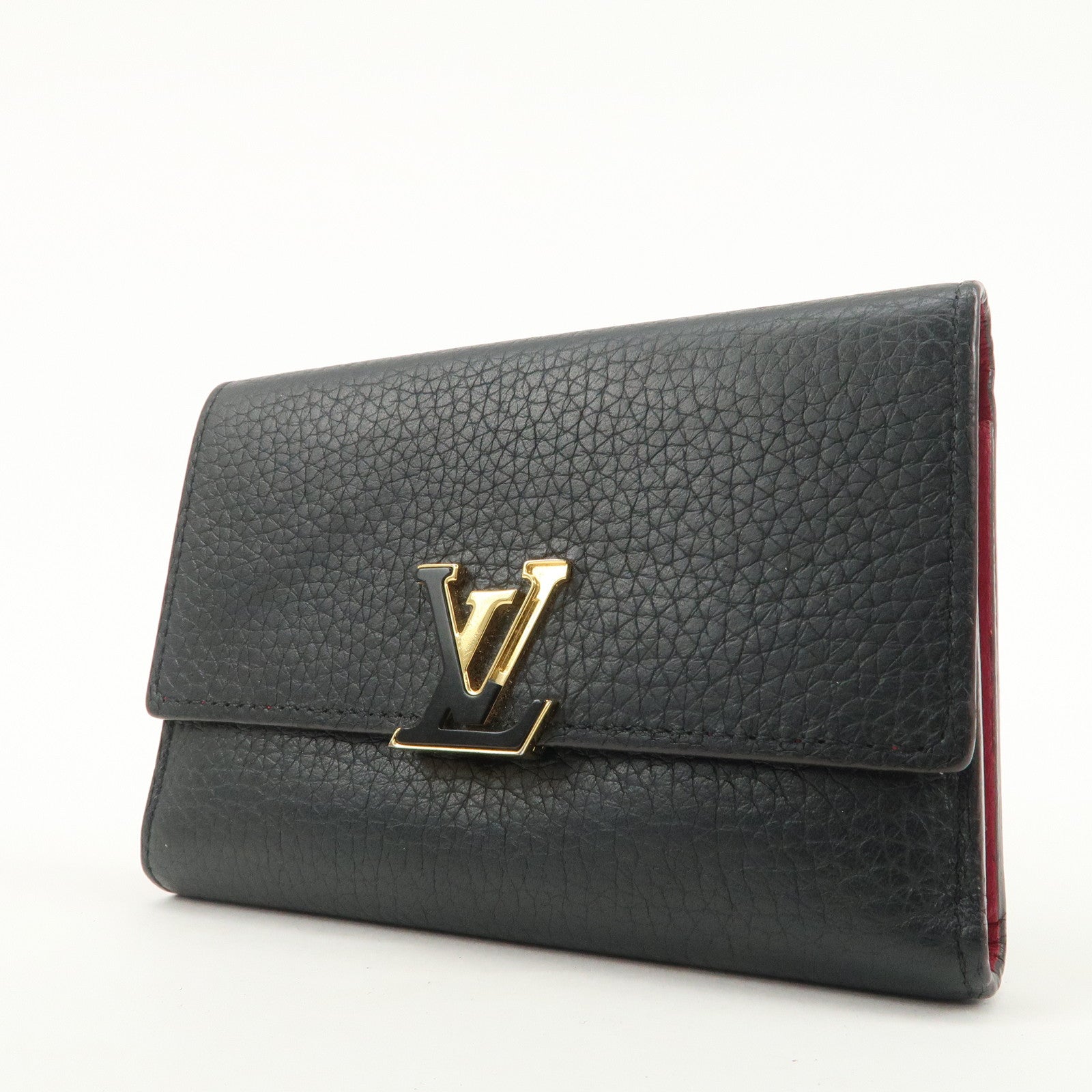 Louis Vuitton Leather Portefeuille Capucines Compact Wallet M62157
