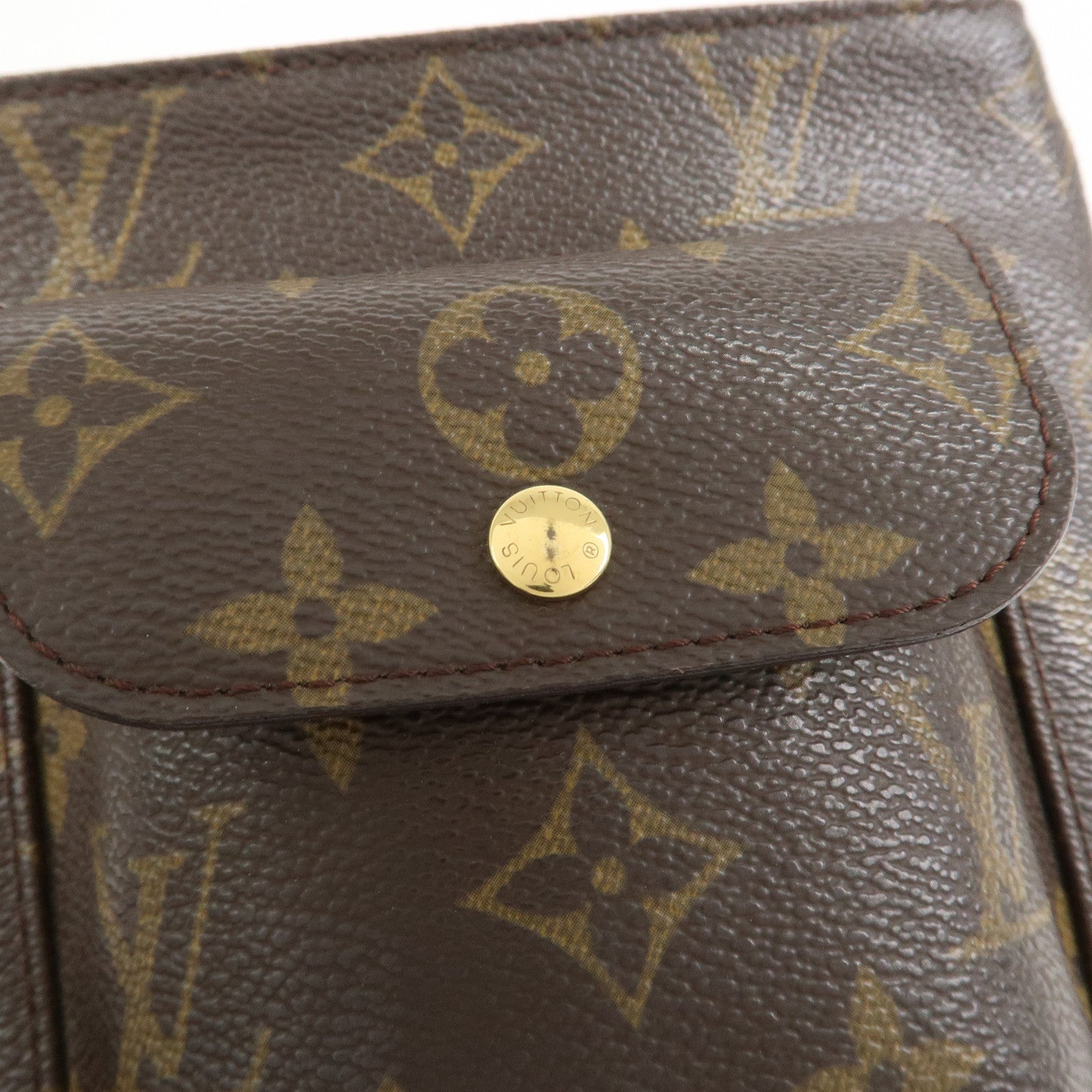 Louis Vuitton Monogram Partition Pouch Wristlet Bag Brown M51901