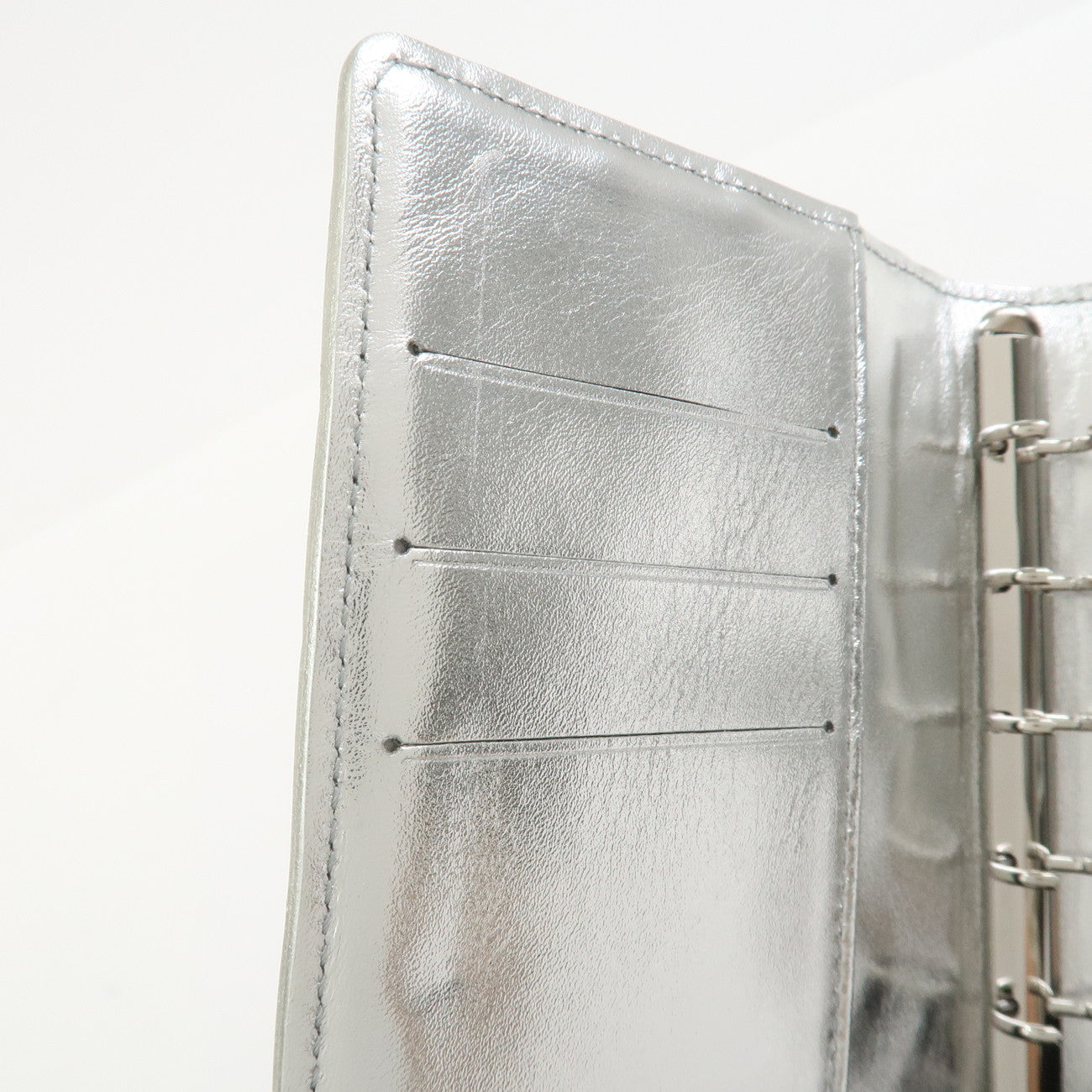 Louis Vuitton Monogram Miroir Agenda PM Planner Cover Argent R20963