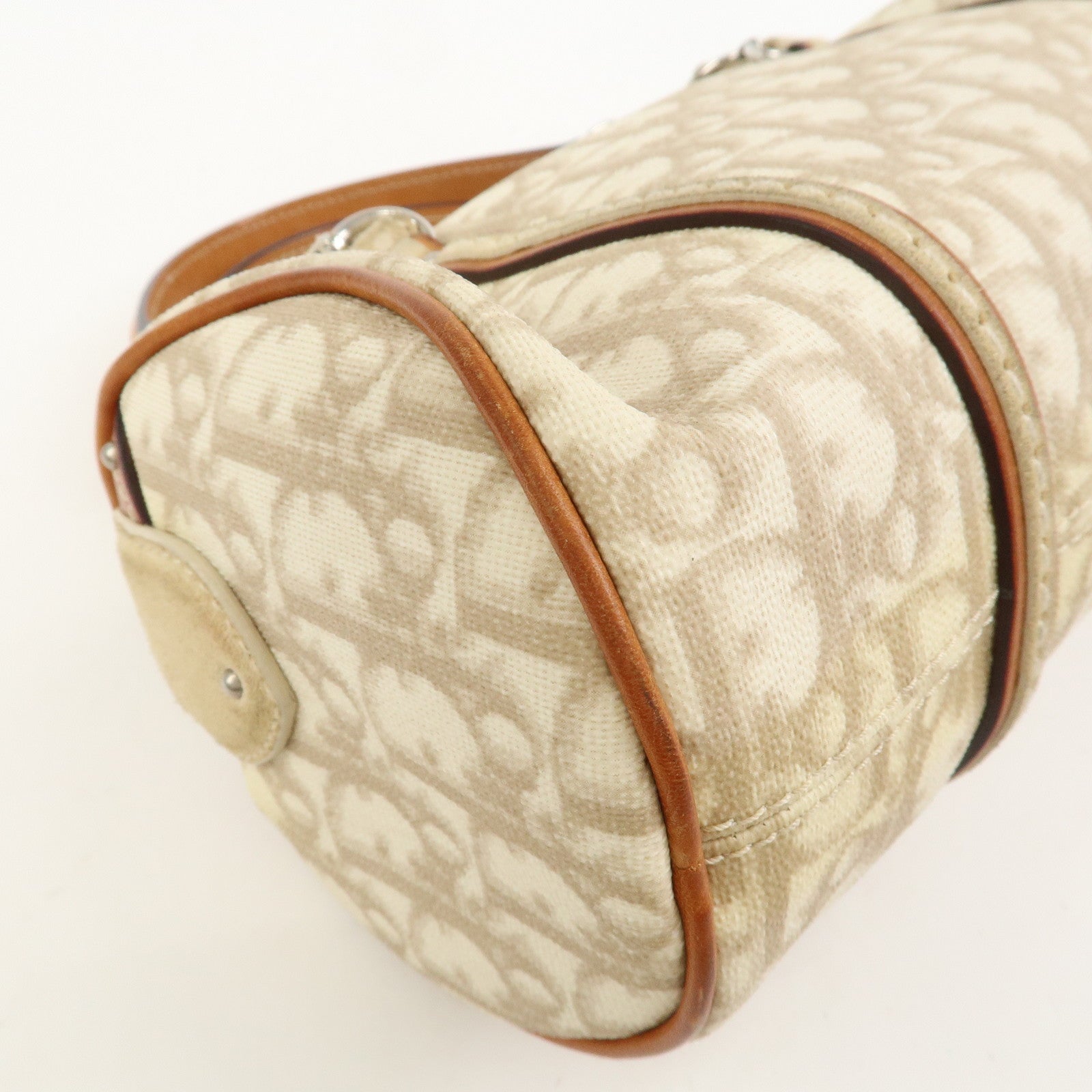 Christian Dior Romantic Trotter PVC Leather Hand Bag Beige