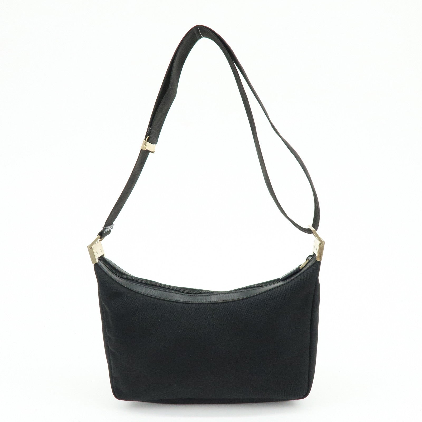 GUCCI Canvas Leather Shoulder Bag Crossbody Bag Black 019・0433