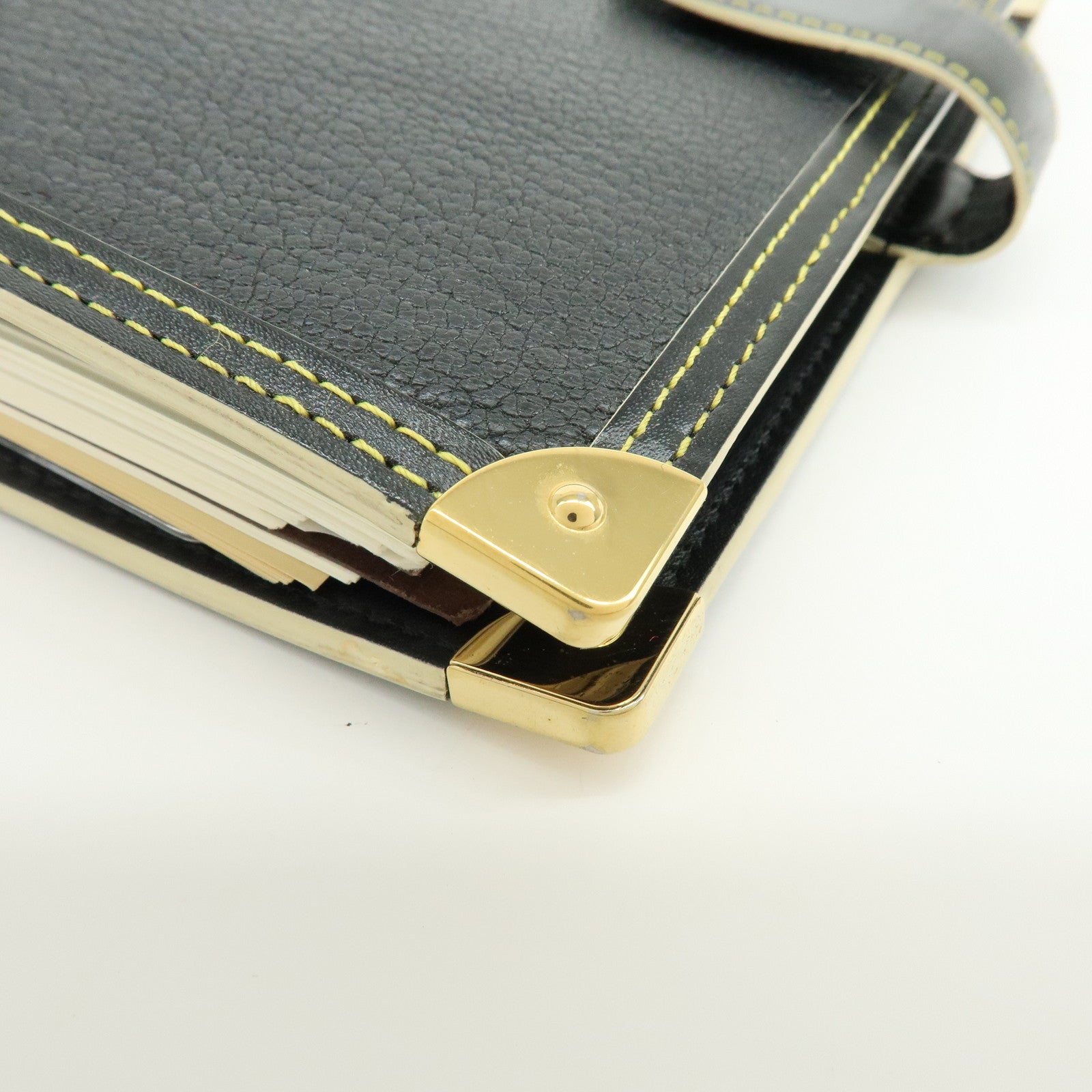 Louis Vuitton Suhari Leather Agenda MM Planner Cover Noir R20884