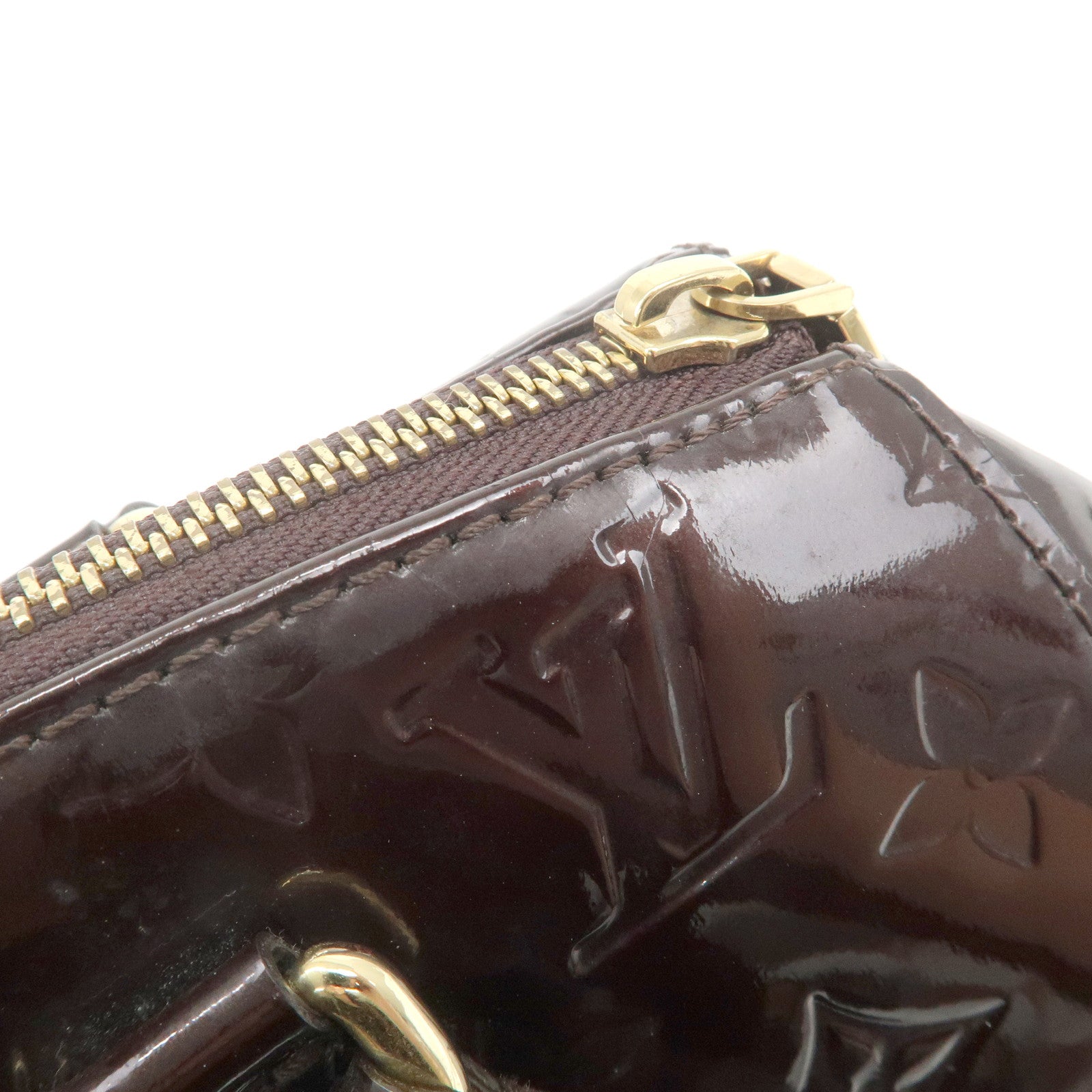 Louis Vuitton Monogram Vernis Sherwood PM Hand Bag Amarante M91493