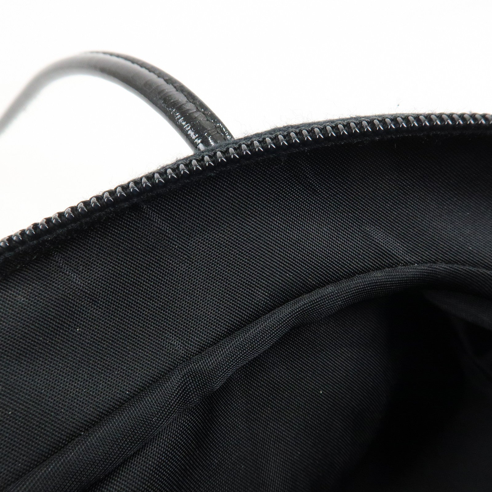 Christian Dior Leather Patent Leather Shoulder Bag Hand Bag Black