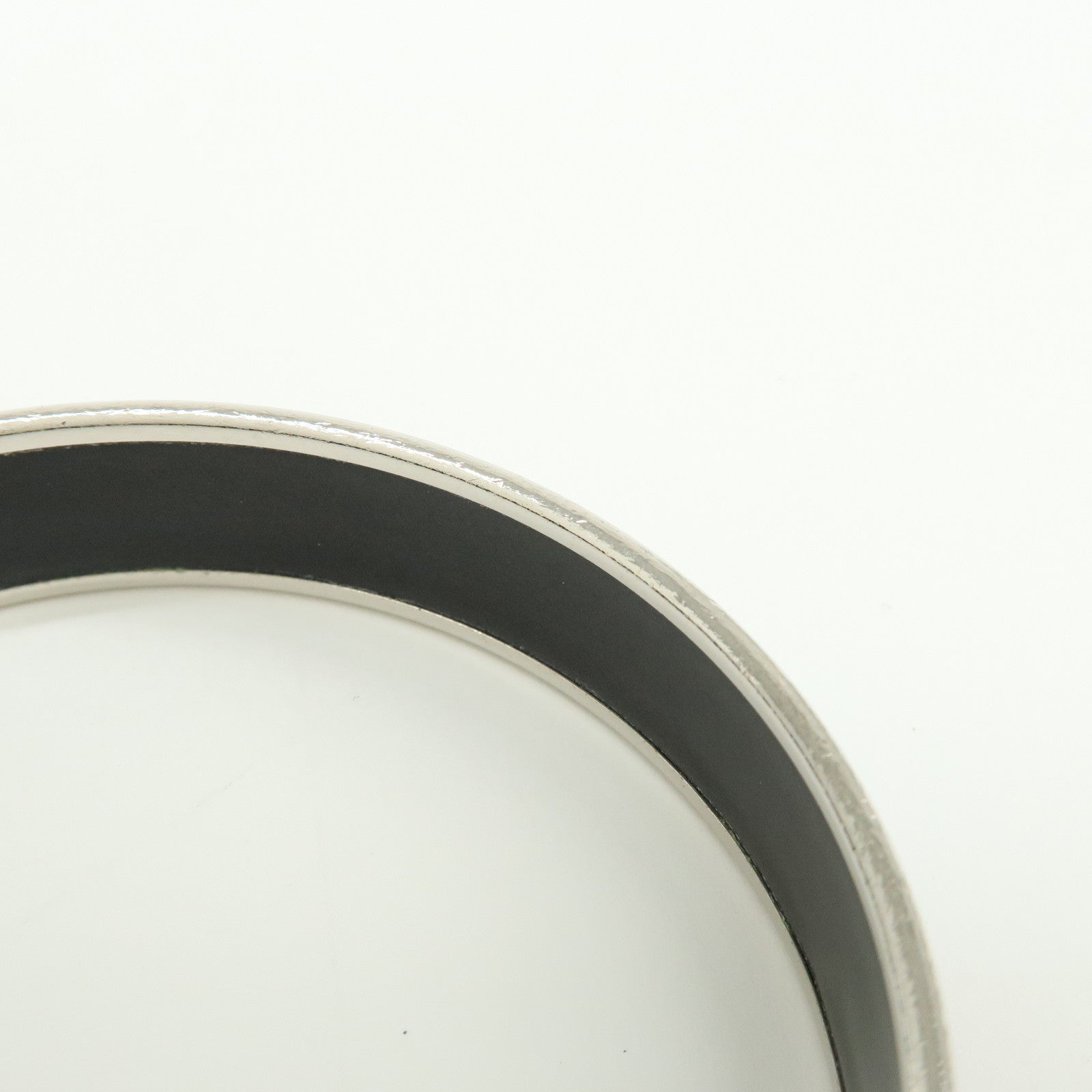 HERMES Email PM Silver Plated Bracelet Bangle Blue Multicolor