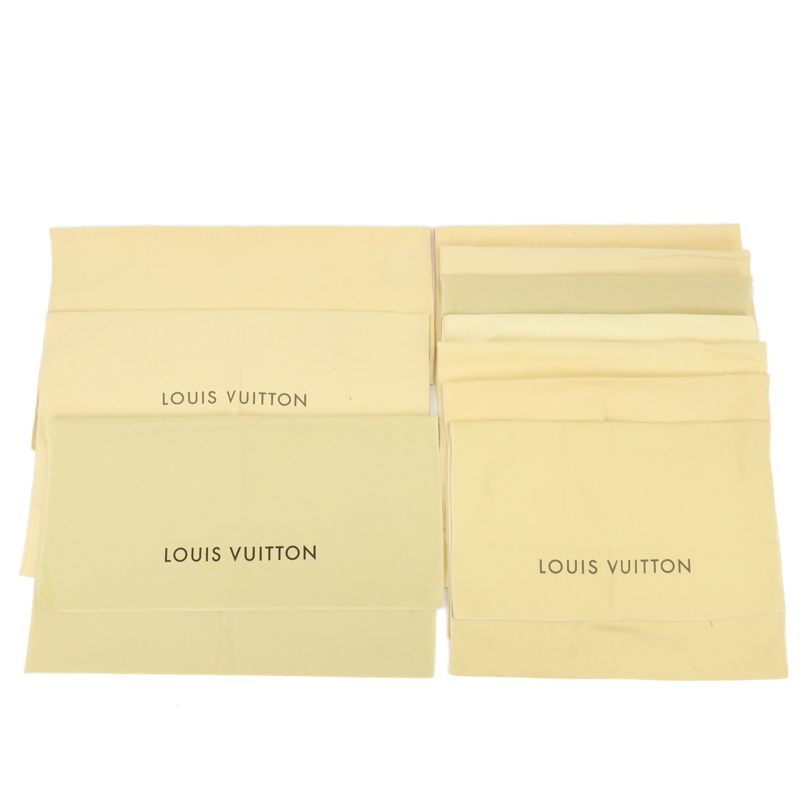 Louis Vuitton Set of 10 Dust Bag Storage Bag Flap Style Beige