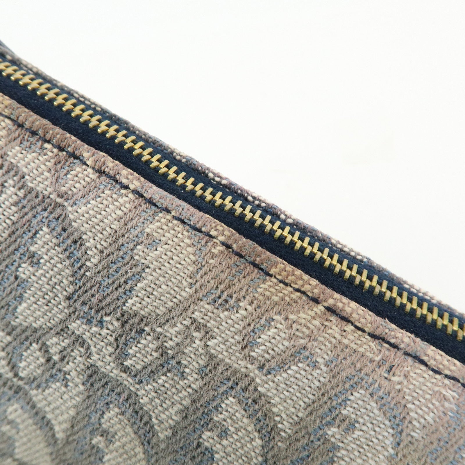 Christian Dior Saddle Trotter Jacquard Leather Shoulder Bag Navy