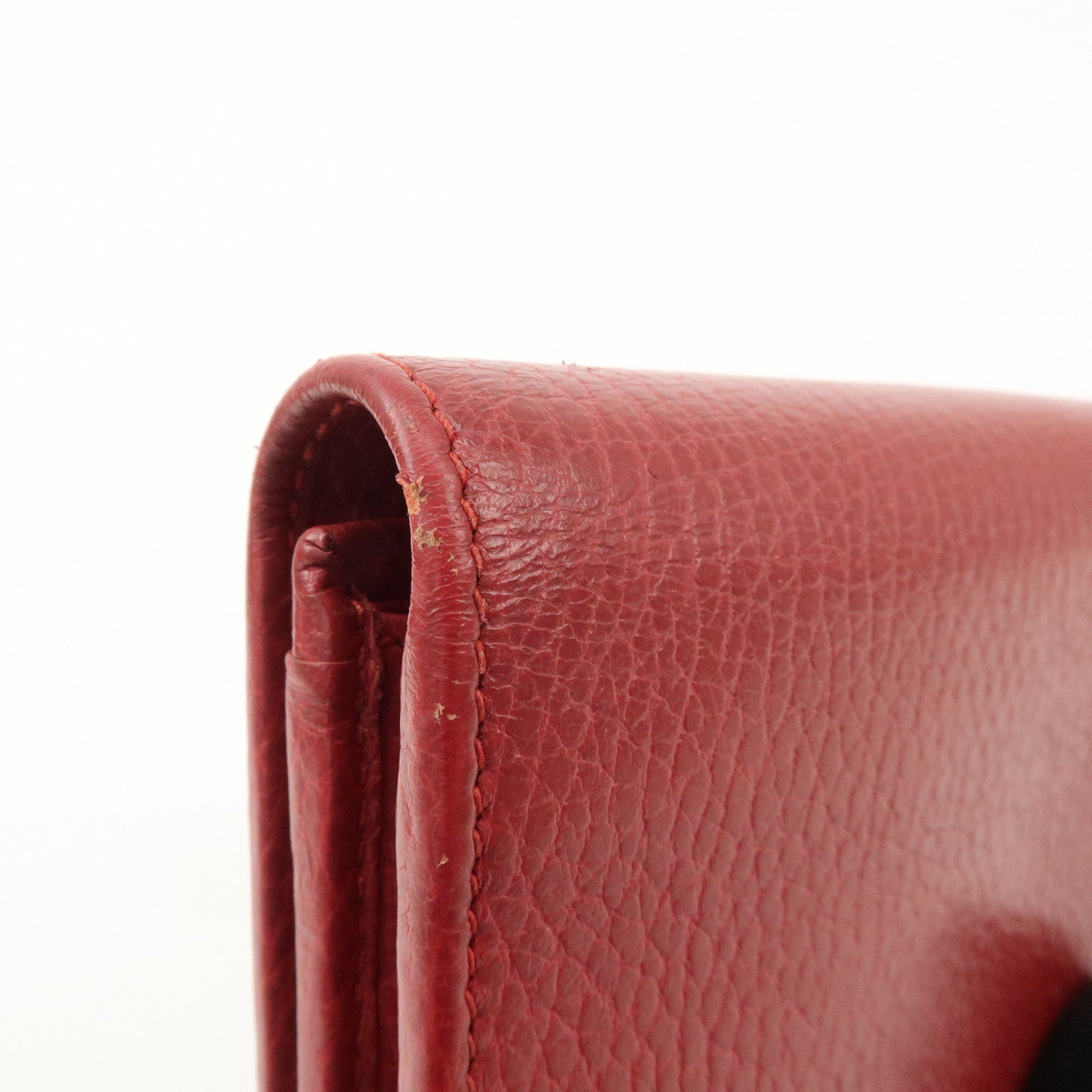 GUCCI GG Marmont Leather Continental Long Wallet Red 456116 Used