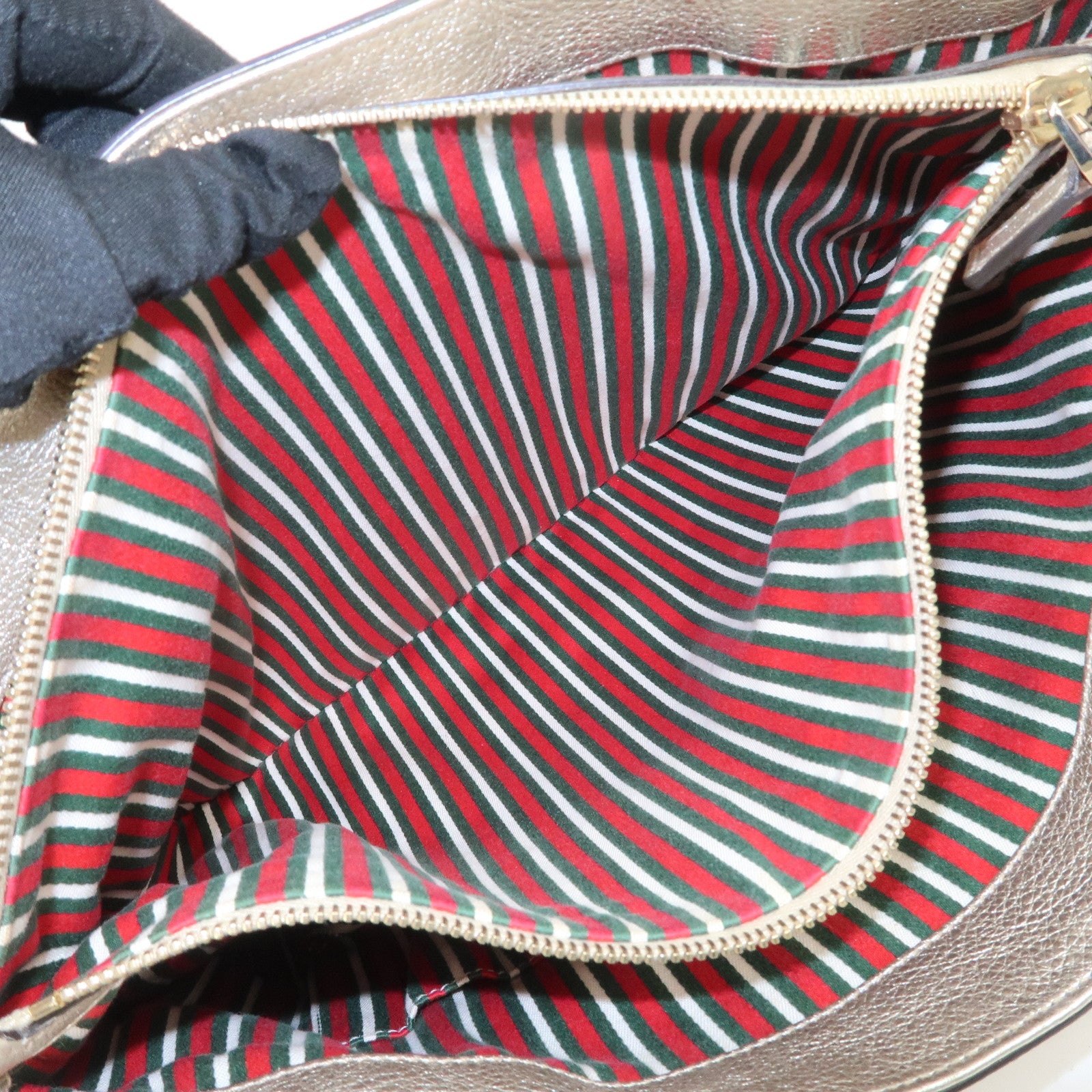 GUCCI Abbey GG Canvas Tote Bag Hand Bag Beige Gold 17004