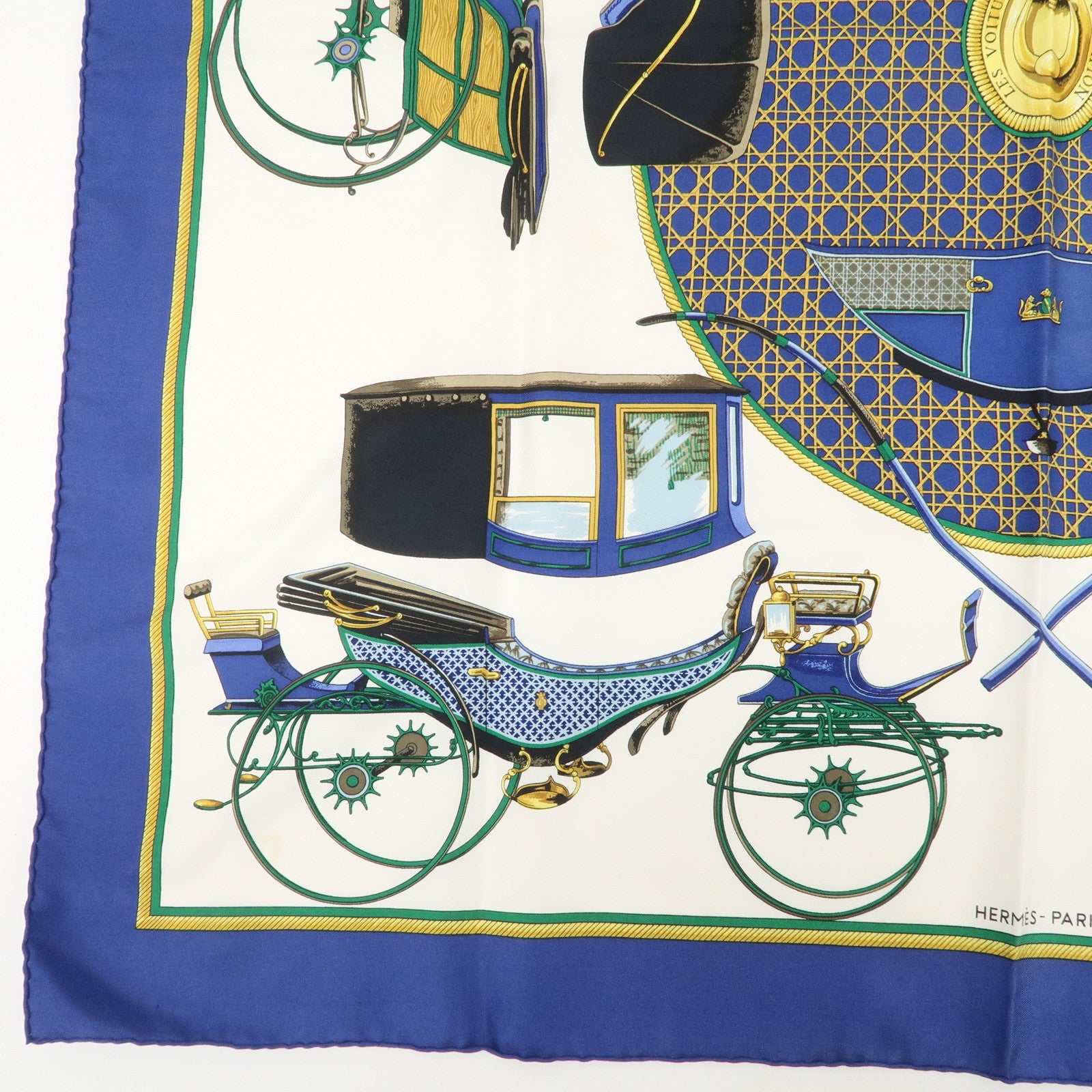 HERMES Carre 90 Silk 100% LES VOITURES A TRANSFORMATION