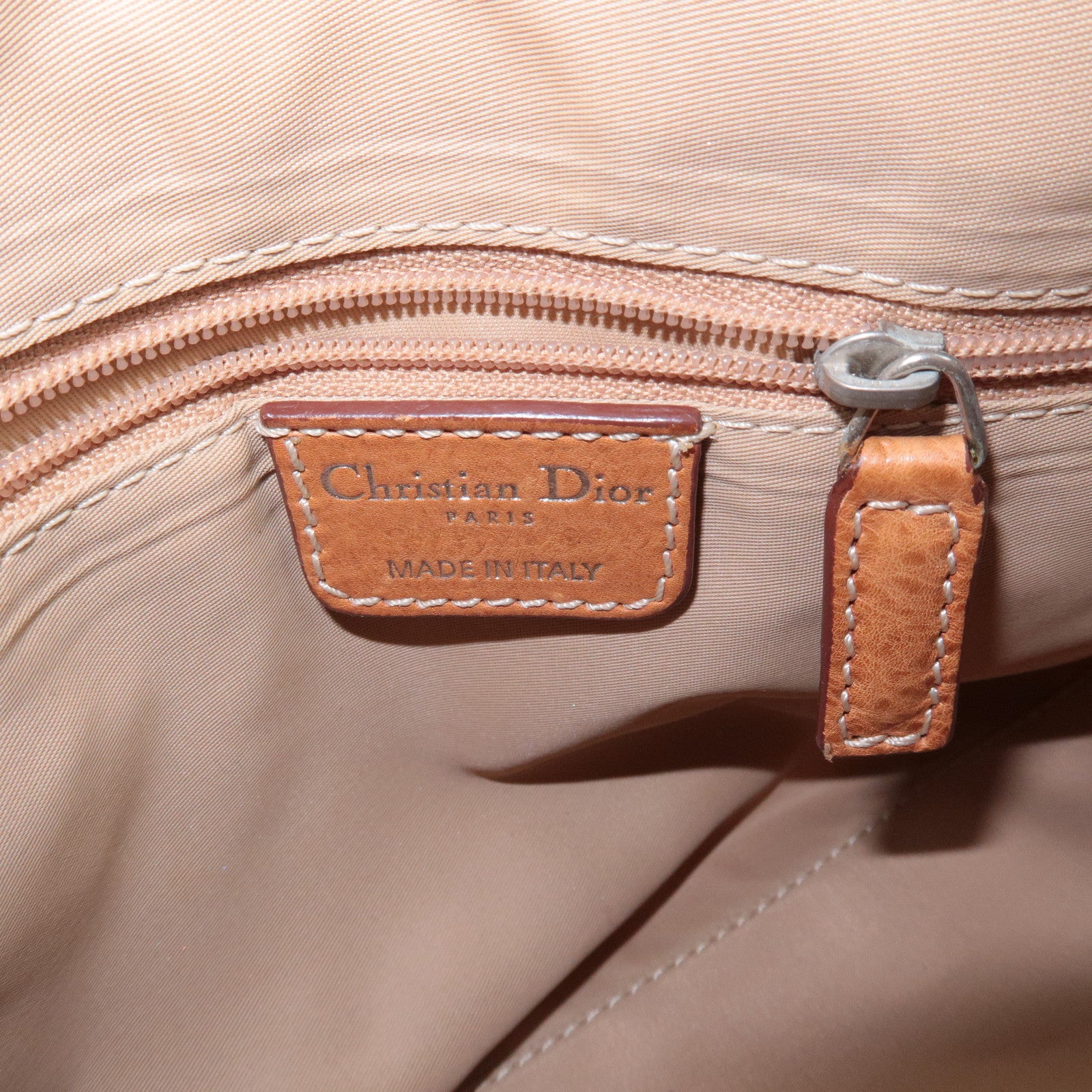 Christian Dior Trotter Canvas Leather Mini Boston Bag White Brown