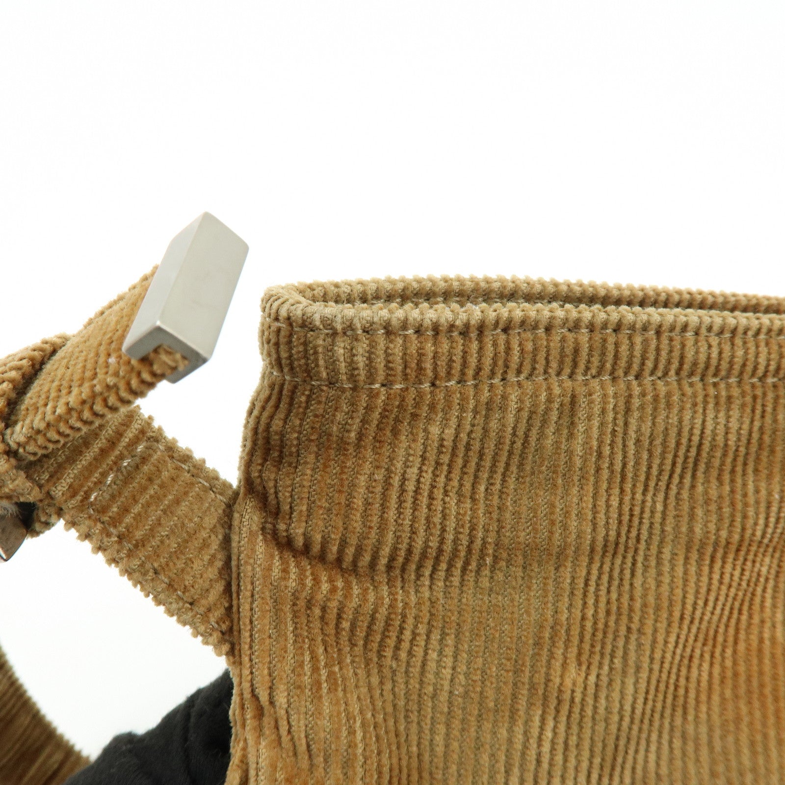 FENDI Corduroy Shoulder Bag Crossbody Bag Brown 26685