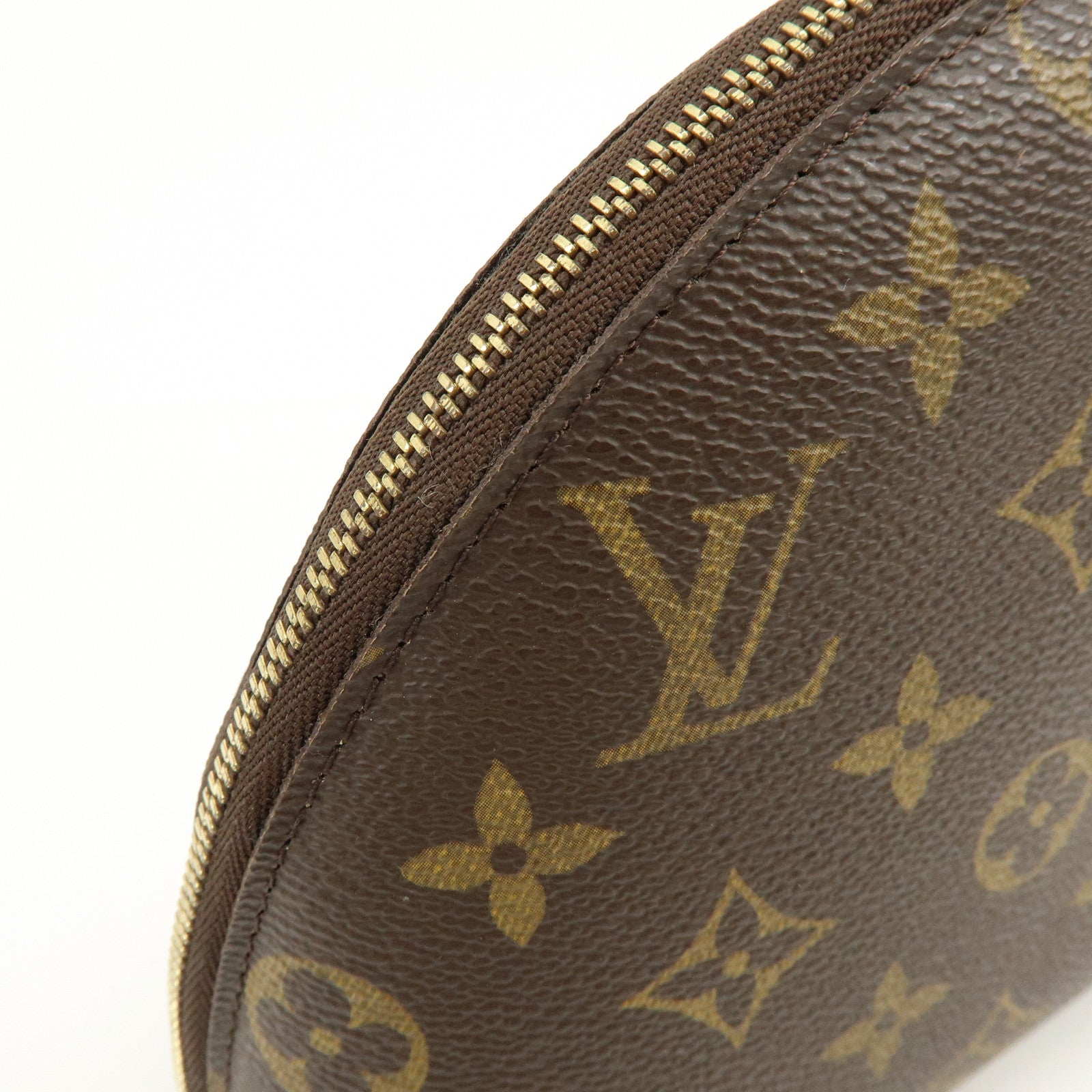 Louis Vuitton Monogram Trousse Demi Ronde Pouch Brown M47520