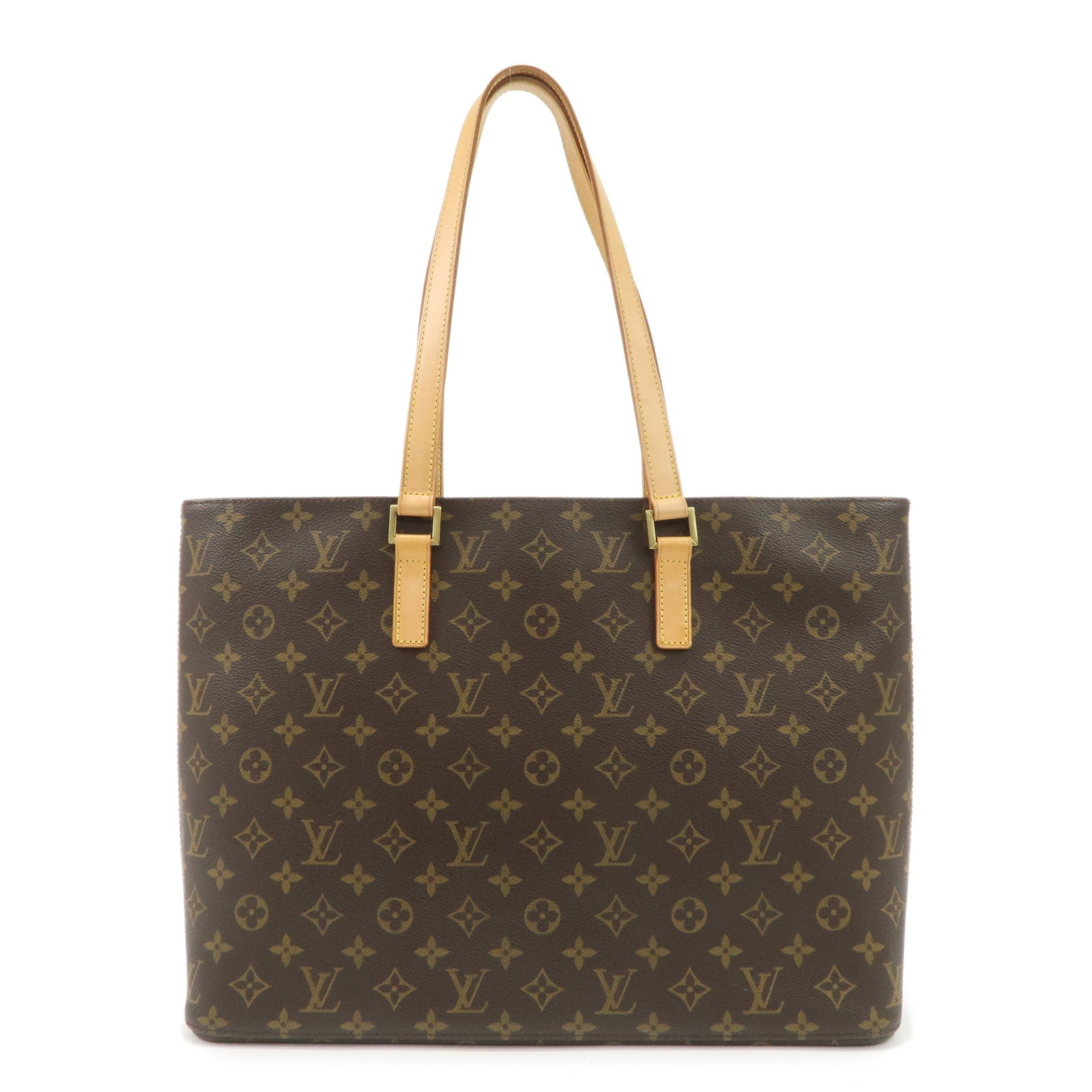 Louis Vuitton Monogram Luco Tote Bag Hand Bag Brown M51155 Used