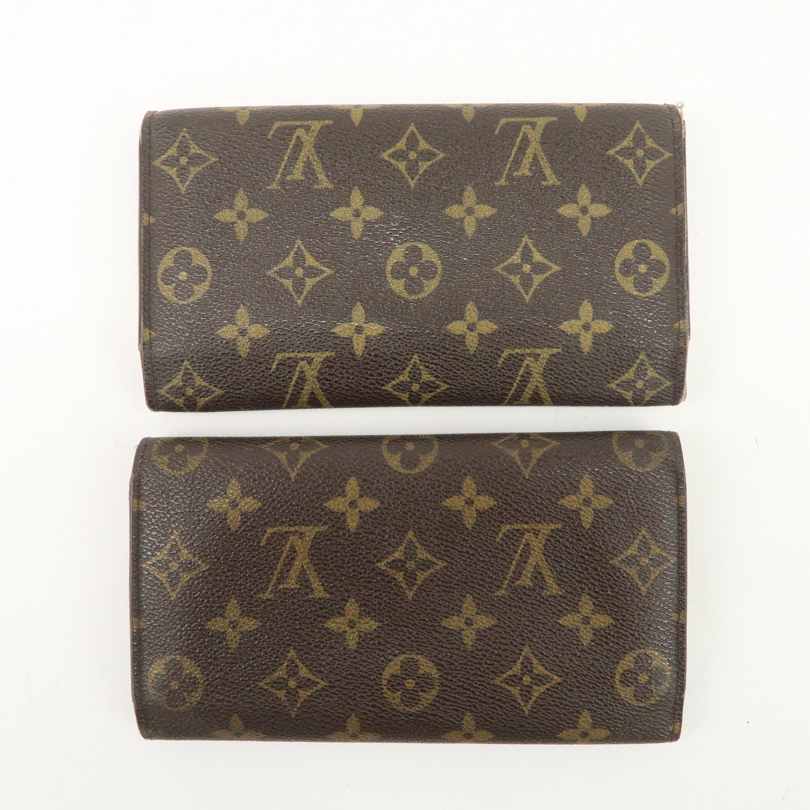 Louis Vuitton Set of 2 Monogram Canvas Long Wallet M61217 M61215 Used