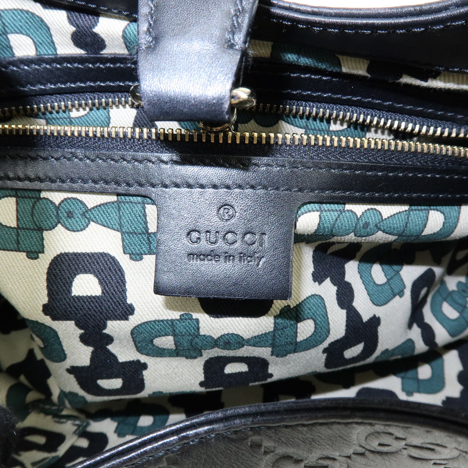 GUCCI Jackie Guccissima Leather Hand Bag Shoulder Bag Black 14819