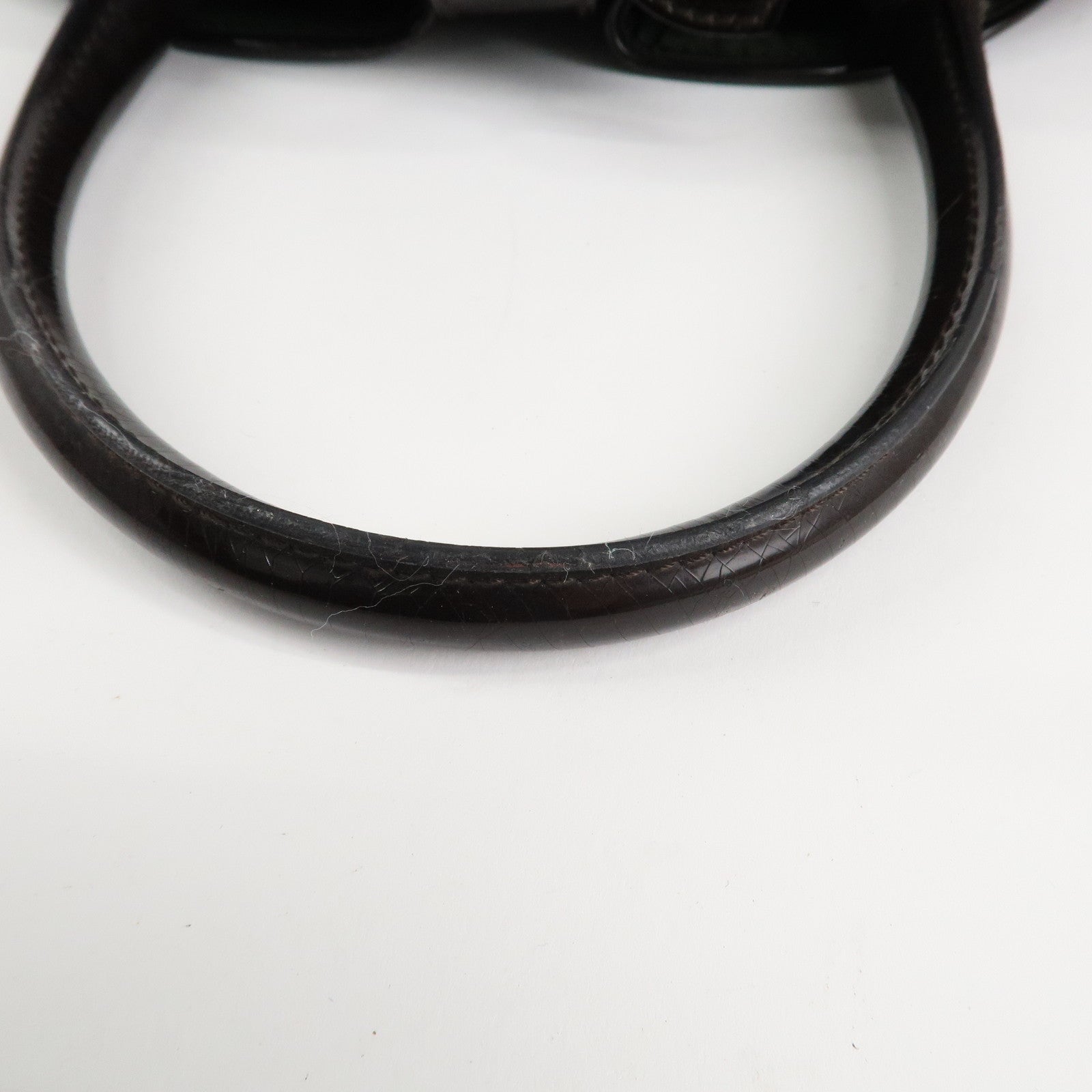 Christian Dior Double Saddle Nylon Leather Hand Boston Bag Brown Used