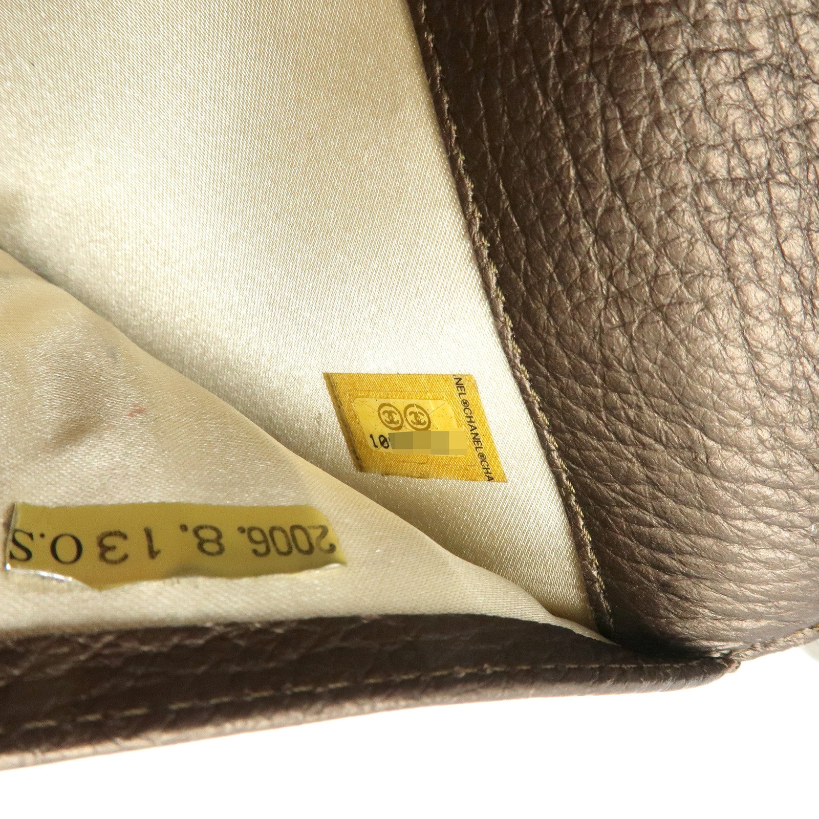 CHANEL COCO Mark Luxury Line Calf Leather Long Wallet Brown