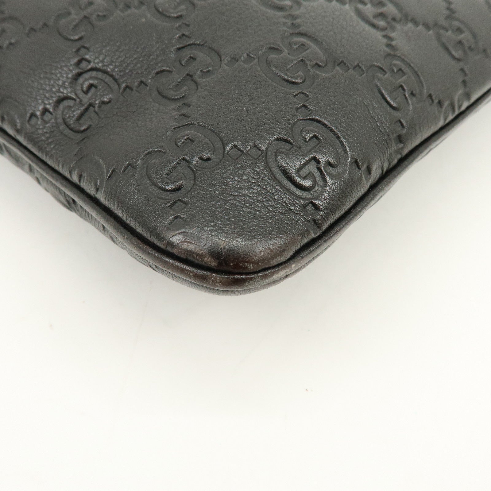 GUCCI Guccissima Leather Shoulder Bag Crossbody Bag Dark Brown
