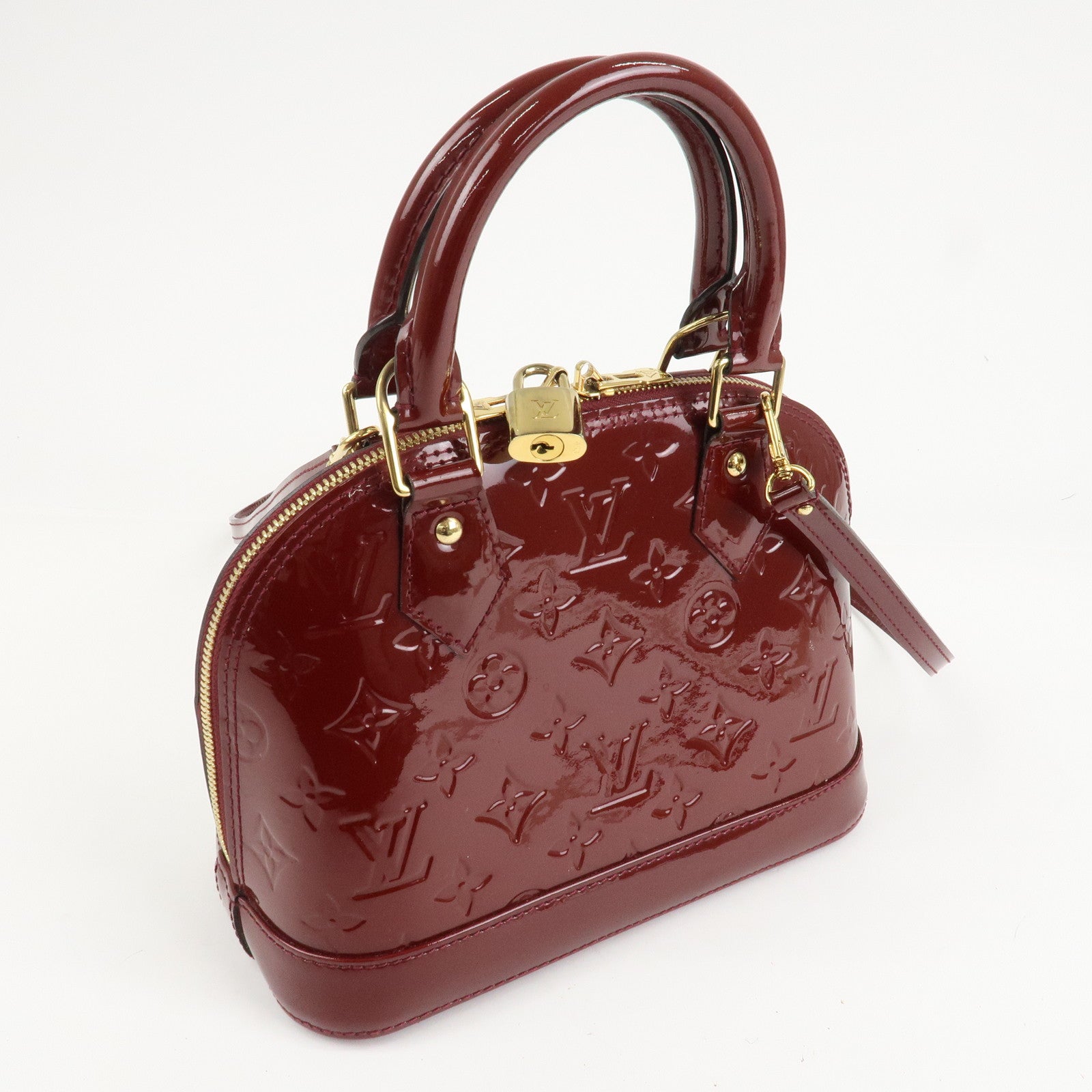 Louis Vuitton Monogram Vernis Alma BB Hand Bag Griotte M90231 Used