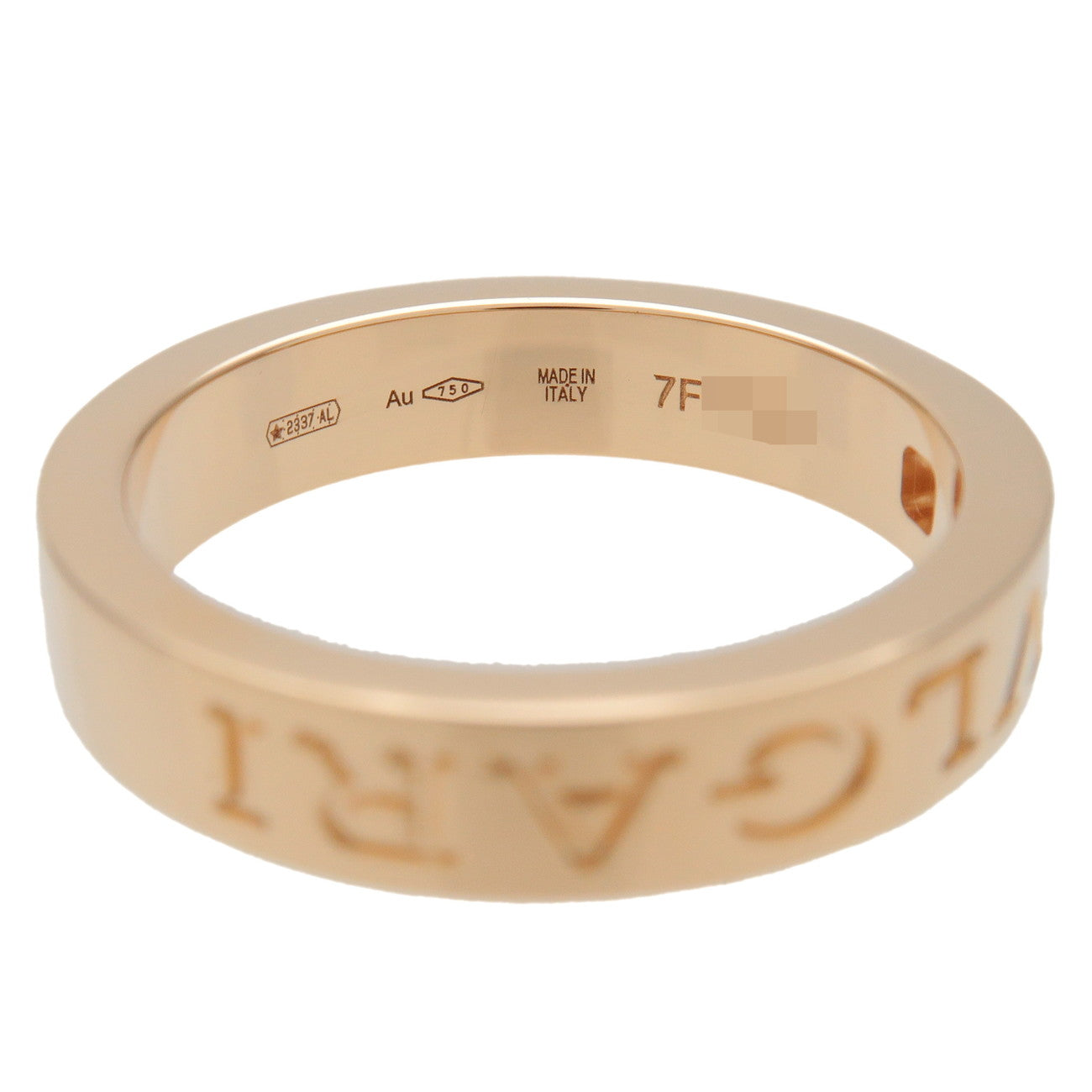 BVLGARI Double Logo 1P Daimond Ring 750YG Yellow Gold US6.5 EU53